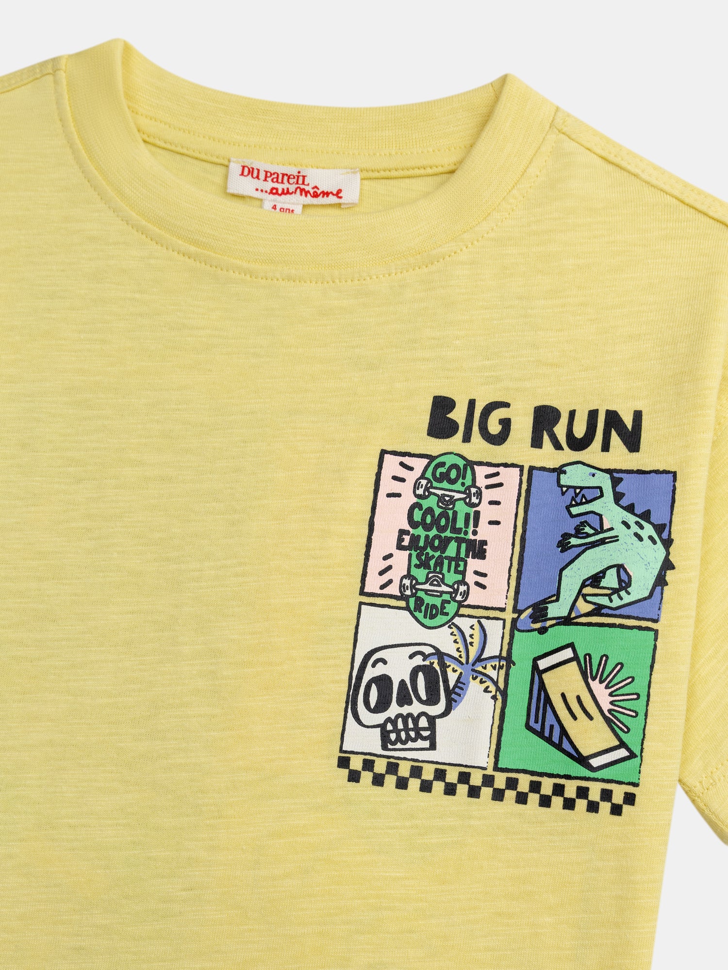 T-shirt jaune animation dinosaure pour garçon - Image 4