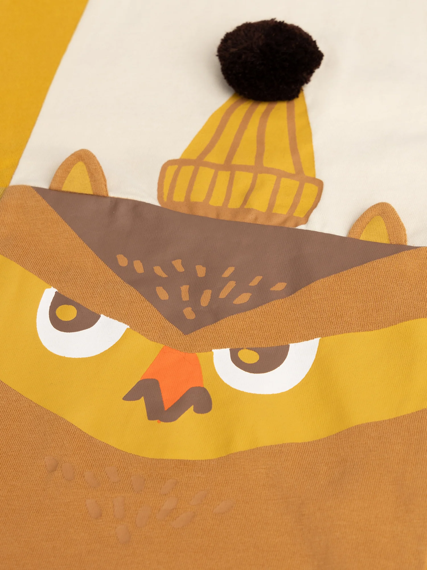 T-shirt jaune animation hibou et castor pour garçon - Image 3