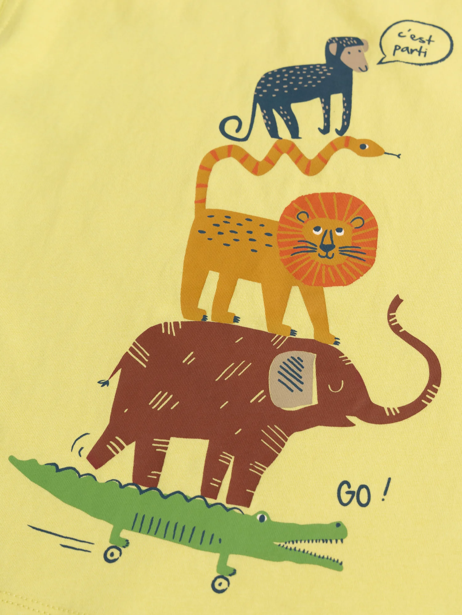 T-shirt jaune avec animation animaliere - Image 2