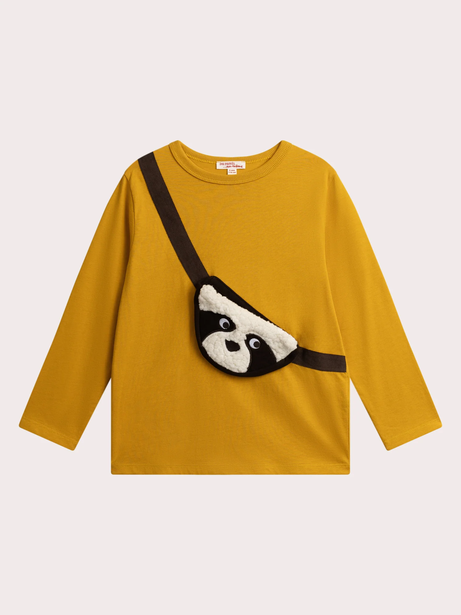 T-shirt jaune sac banane trompe l'œil pour garçon