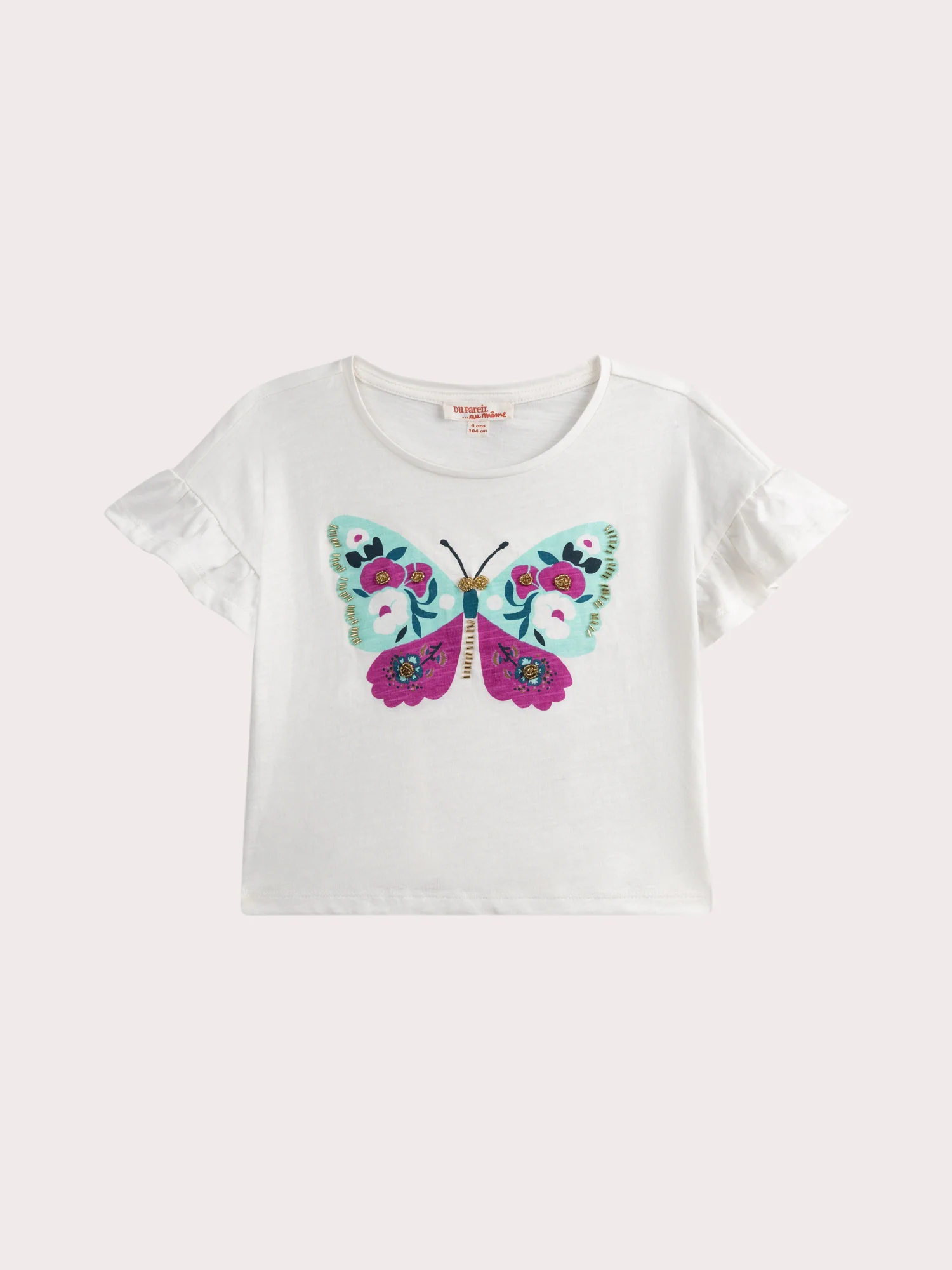 T-shirt manches courtes animation papillon