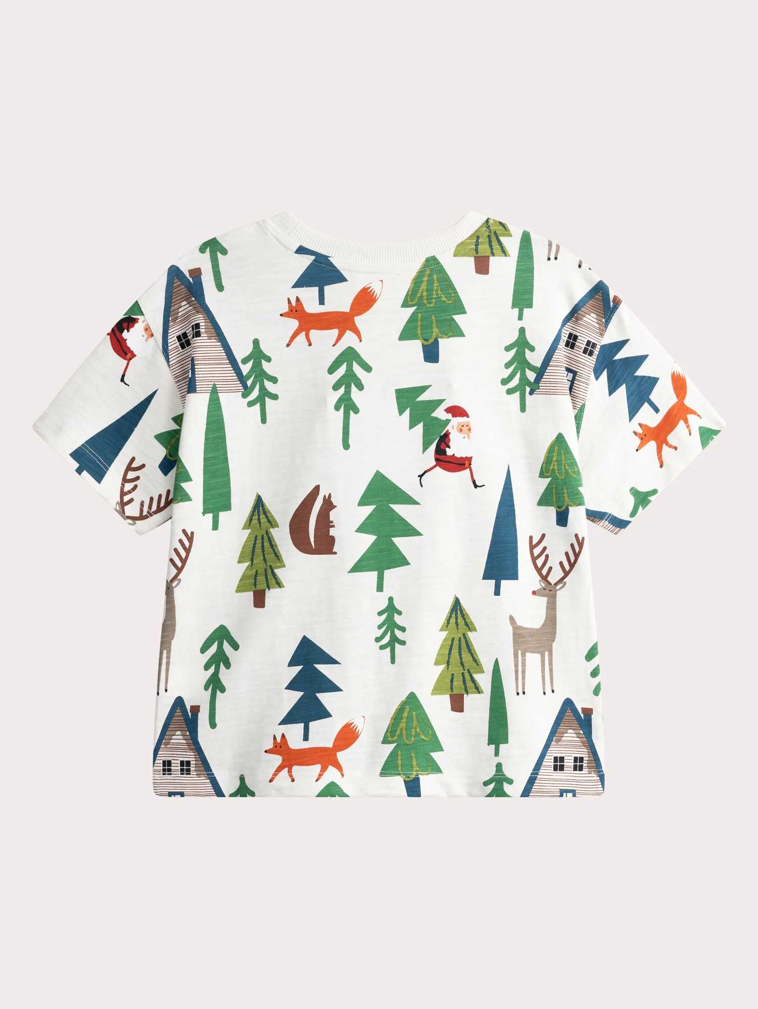 T-shirt manches courtes écru imprimé Noël pour garçon - Image 3