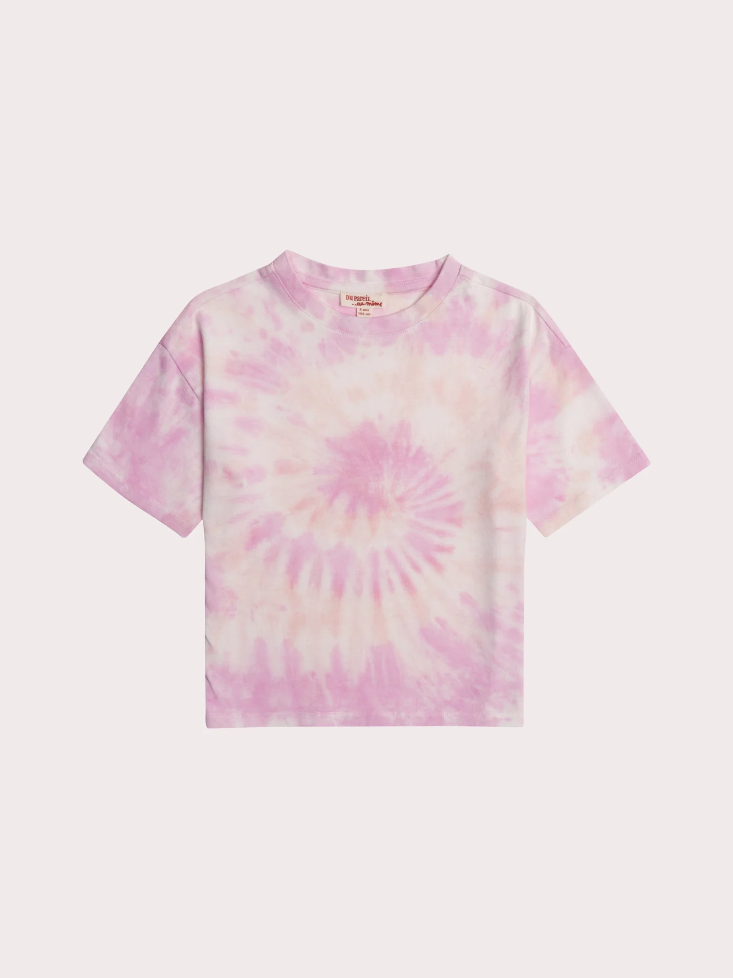 T-shirt manches courtes tie and dye rose