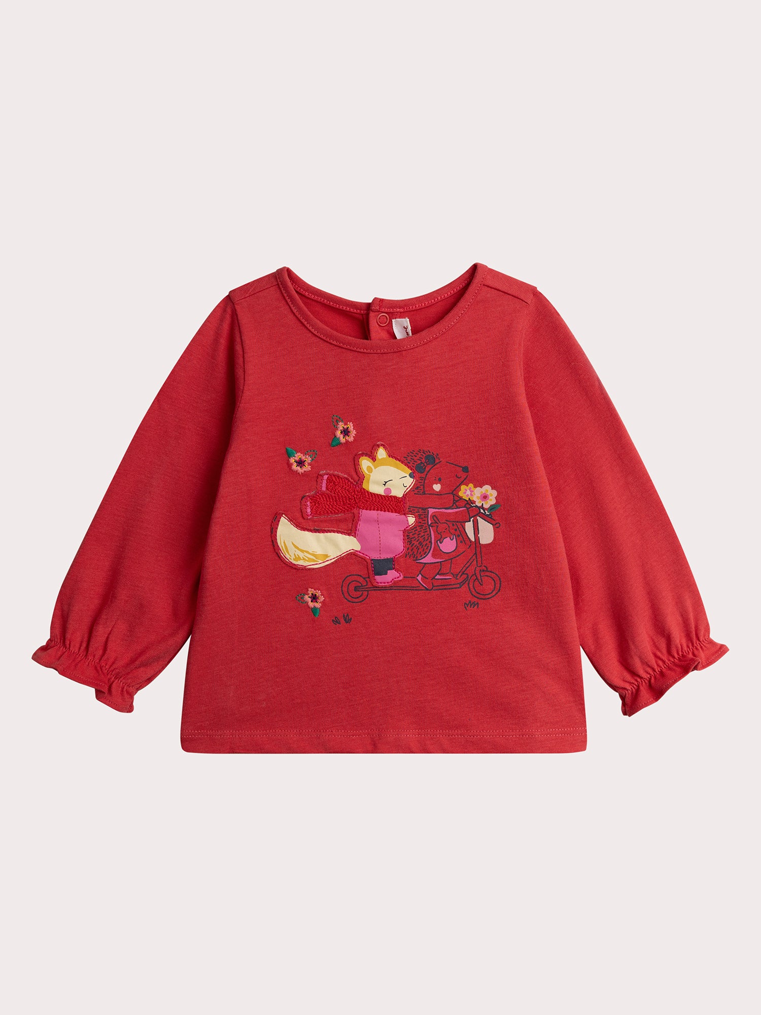 T-shirt manches longues à animation anamalière pour bébé fille