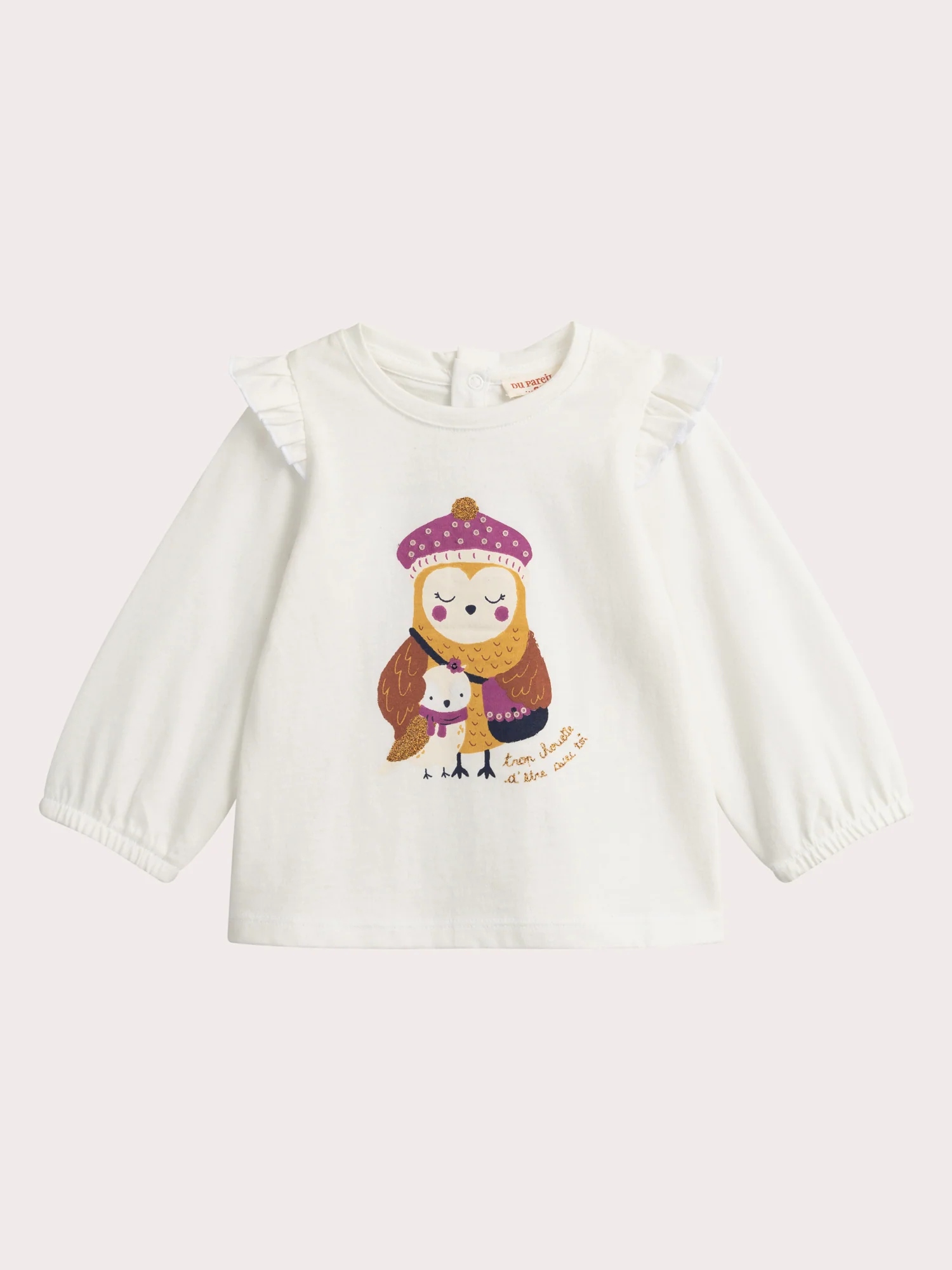 T-shirt manches longues à animation hibou