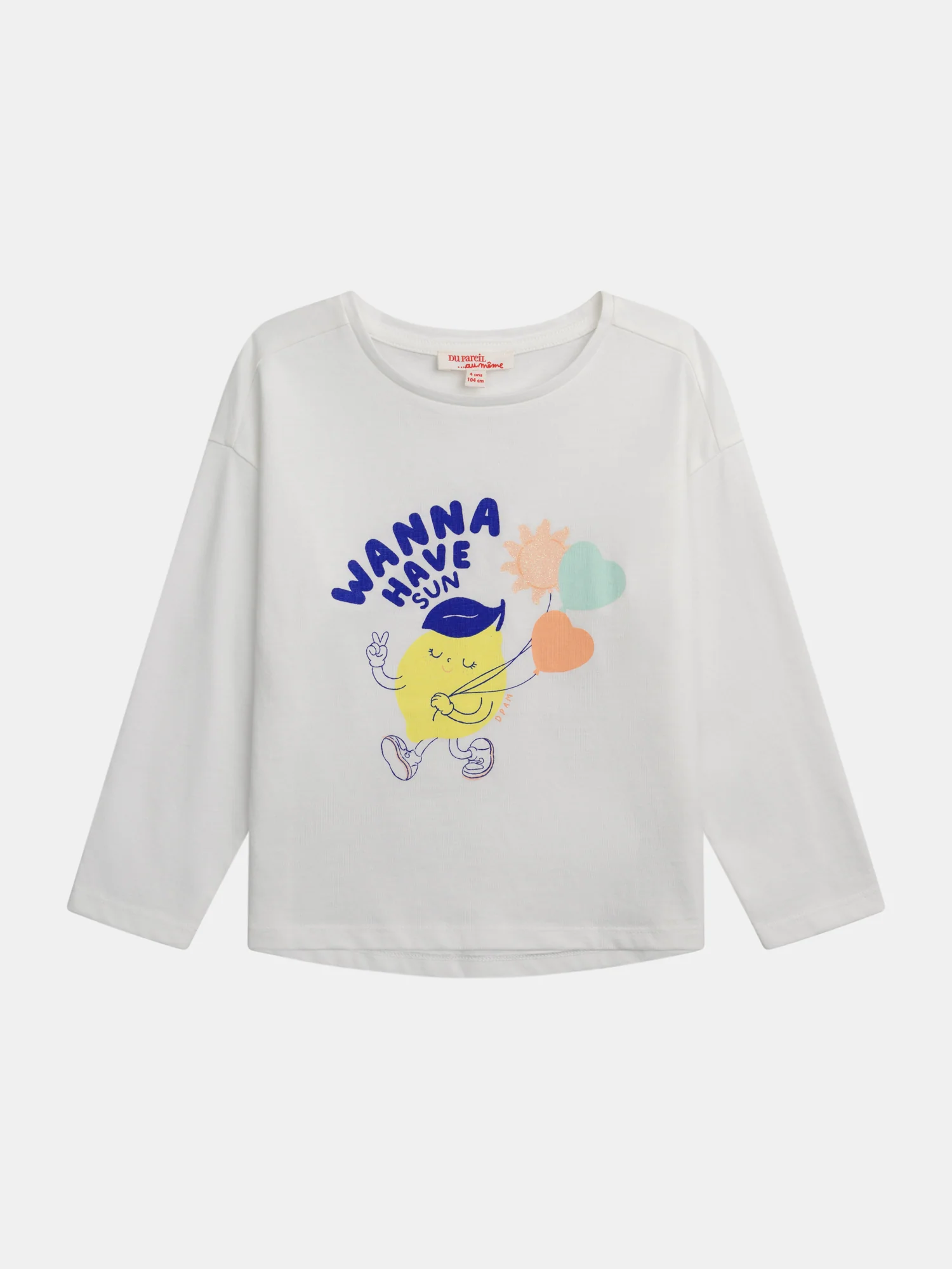 T-shirt manches longues animation citron pour fille