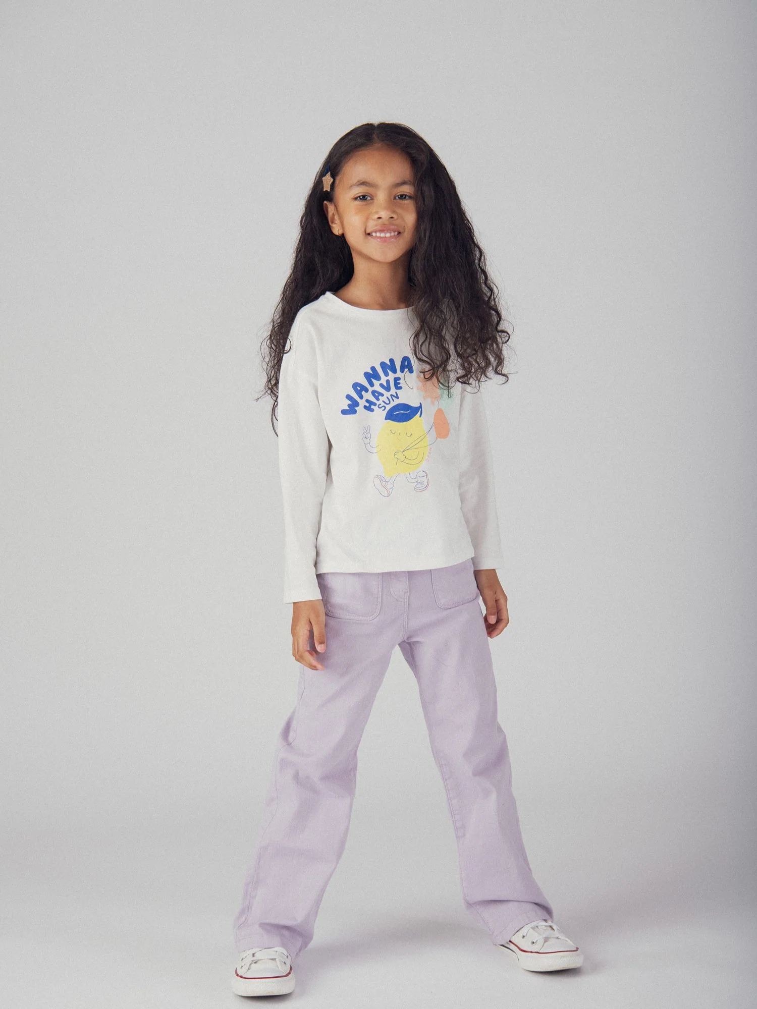 T-shirt manches longues animation citron pour fille - Image 3