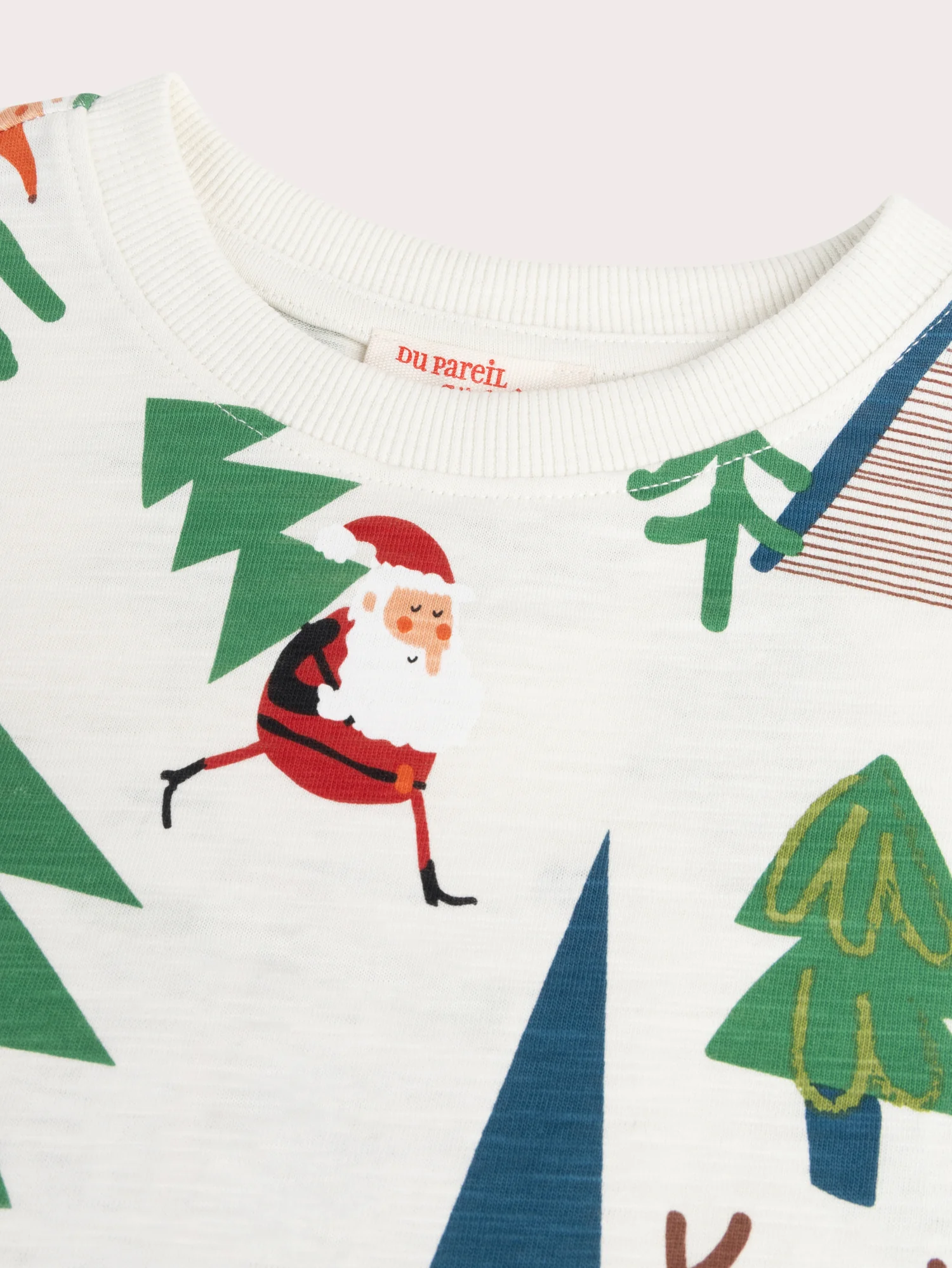 T-shirt manches longues écru imprimé Noël pour garçon - Image 2