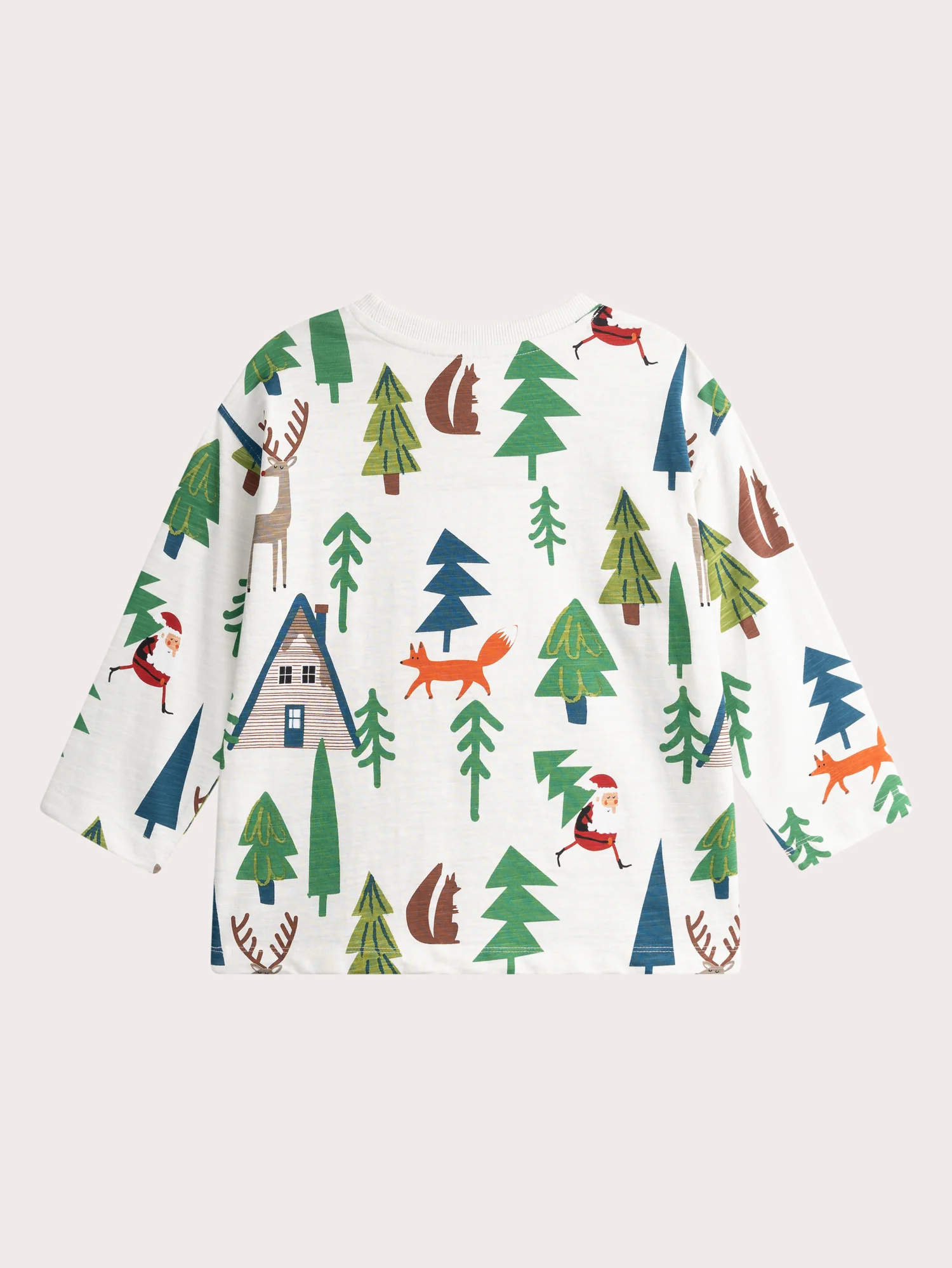 T-shirt manches longues écru imprimé Noël pour garçon - Image 3