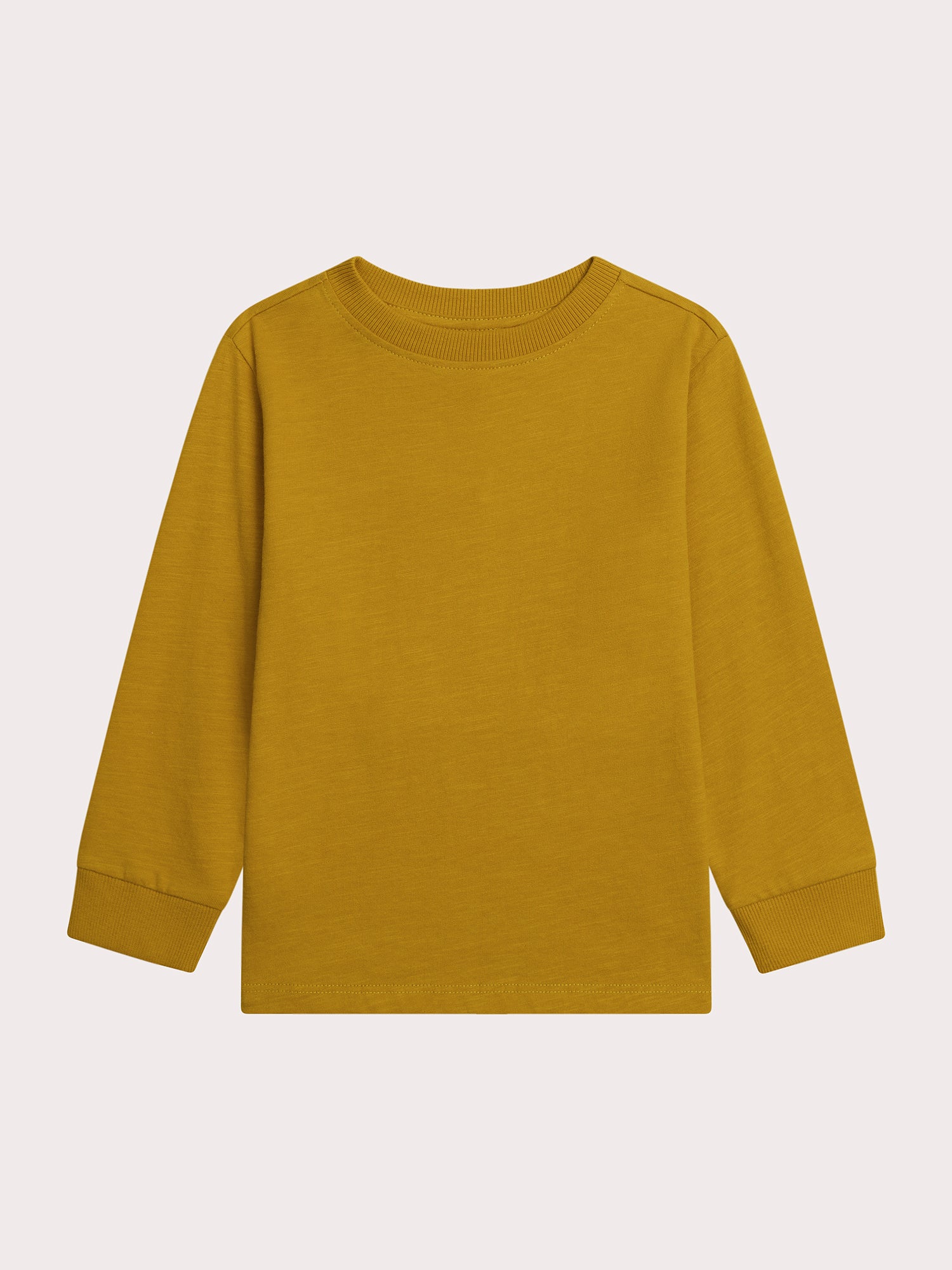 T-shirt  manches longues moutarde effet peau de pêche