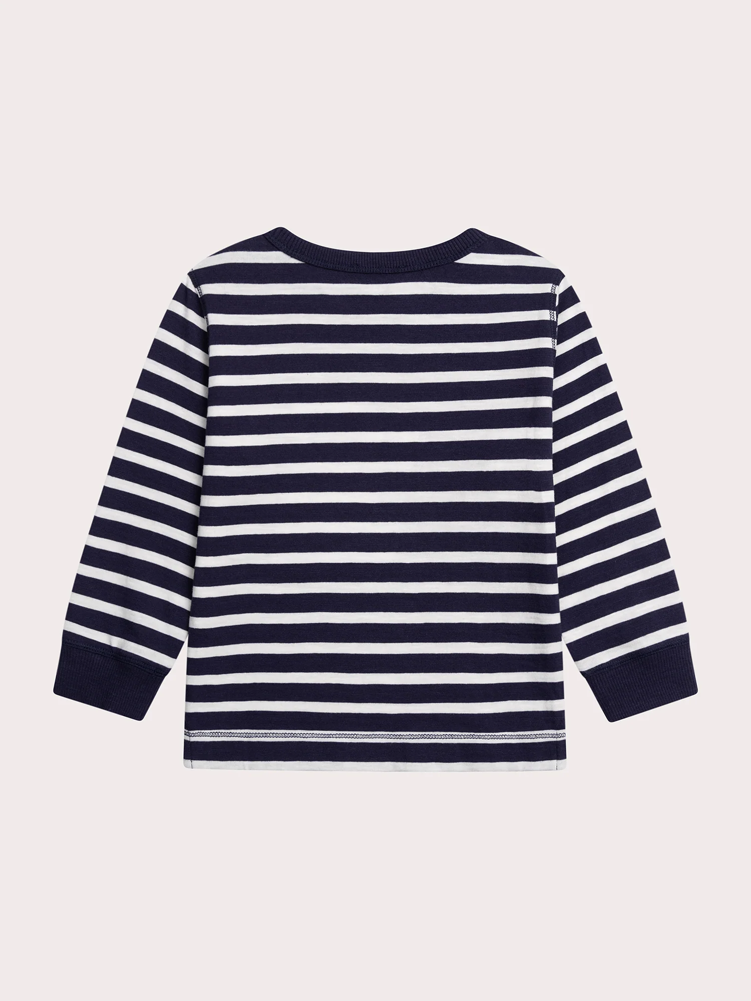 T-shirt manches longues rayé bleu et blanc - Image 3