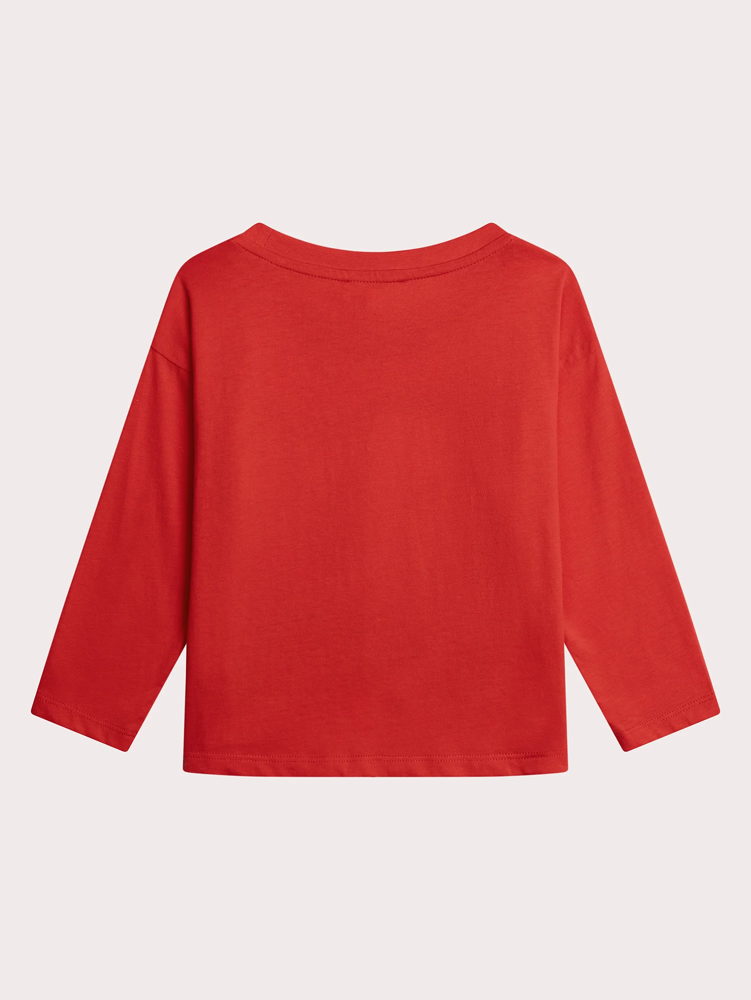 T-shirt manches longues rouge animation tigre et coeur sequins magiques - Image 4