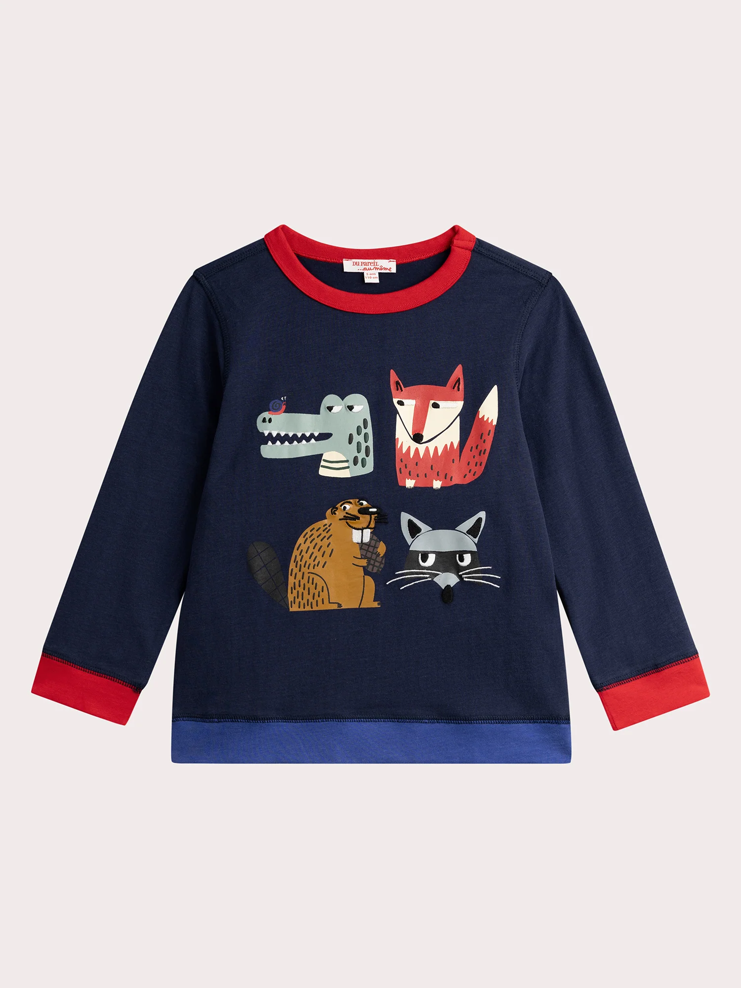 T-shirt marine animation portrait animal pour garçon