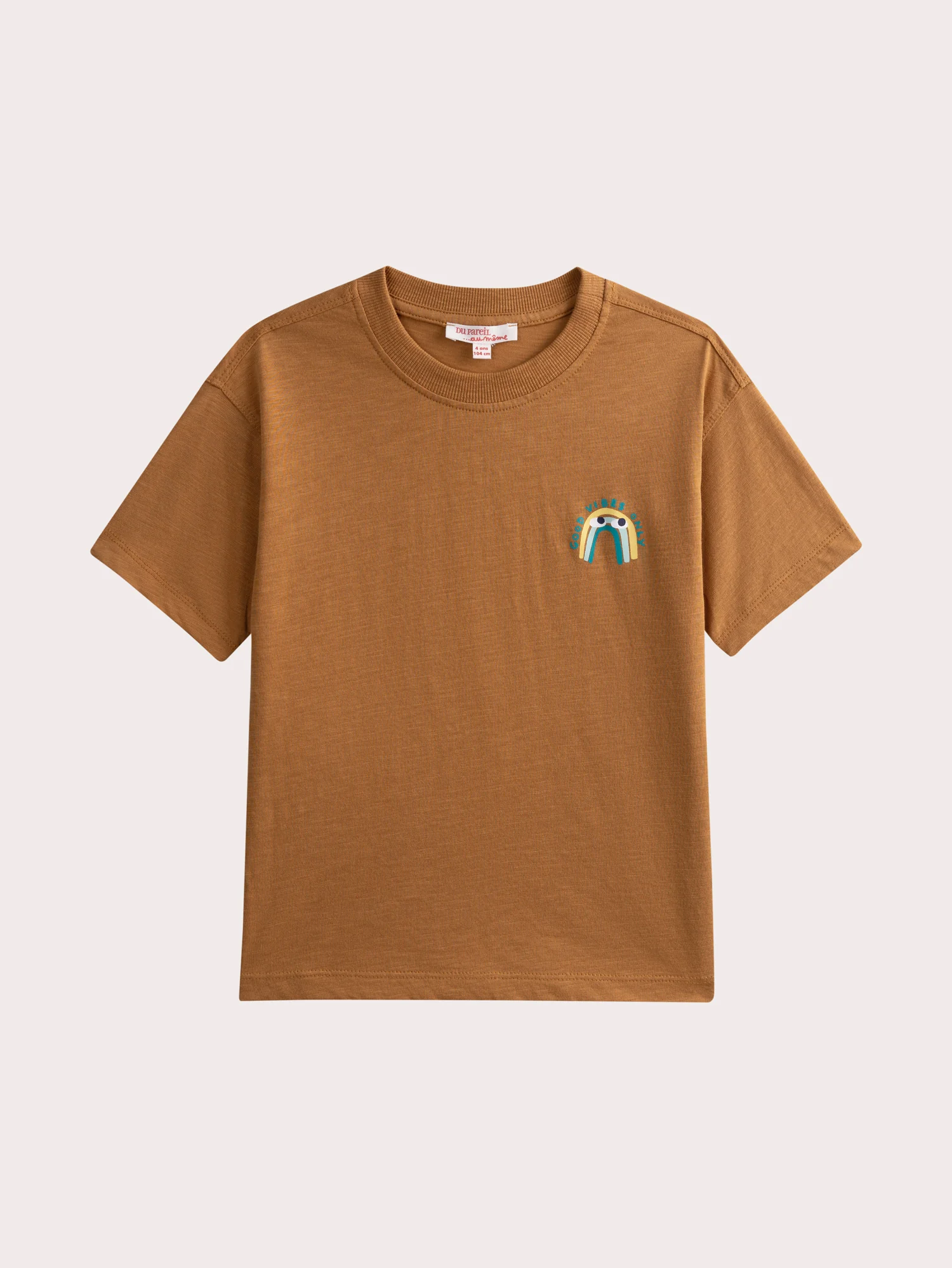 T-shirt marron détail fantaisie