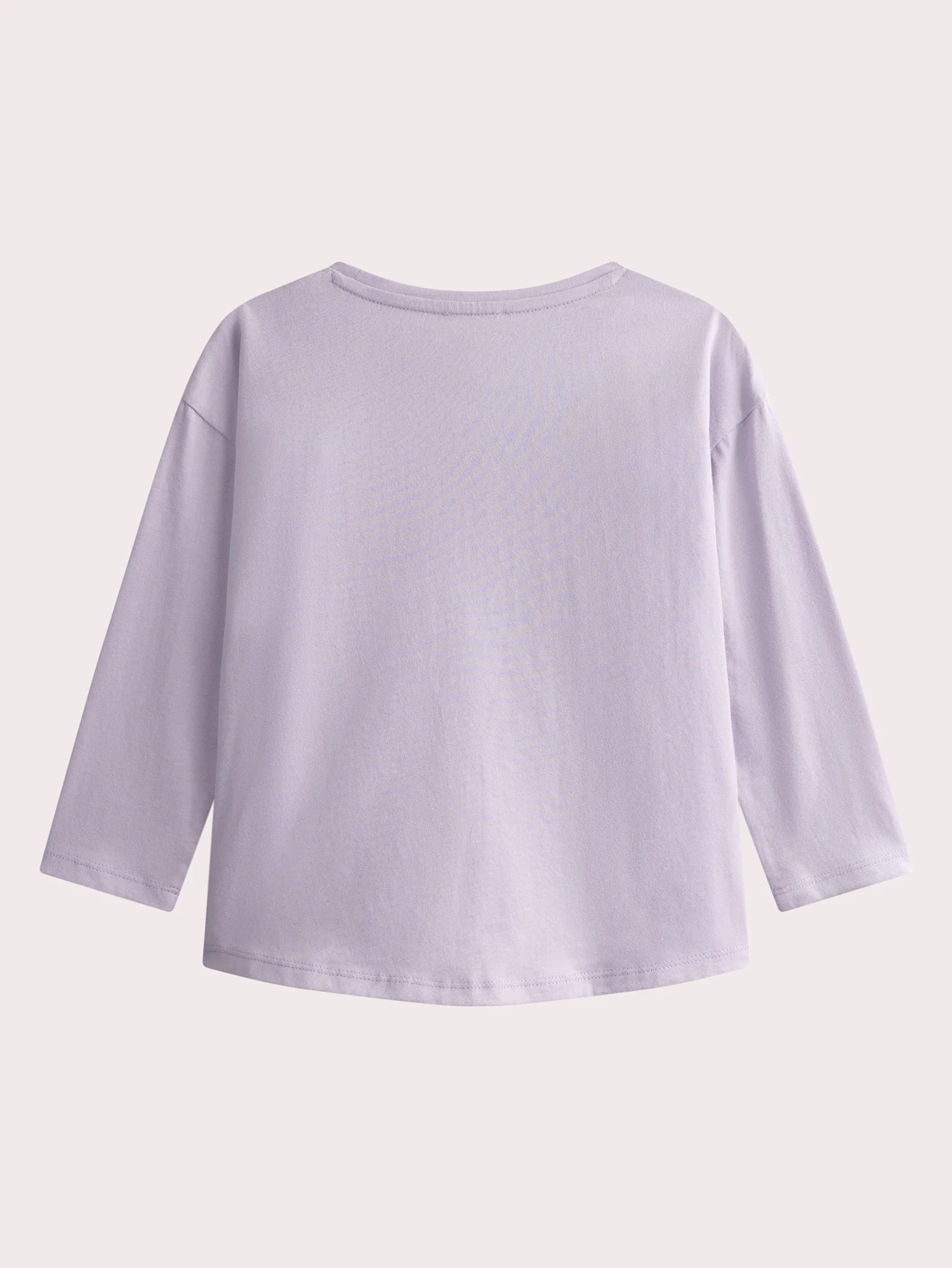T-shirt mauve manches longues animation girafe - Image 3