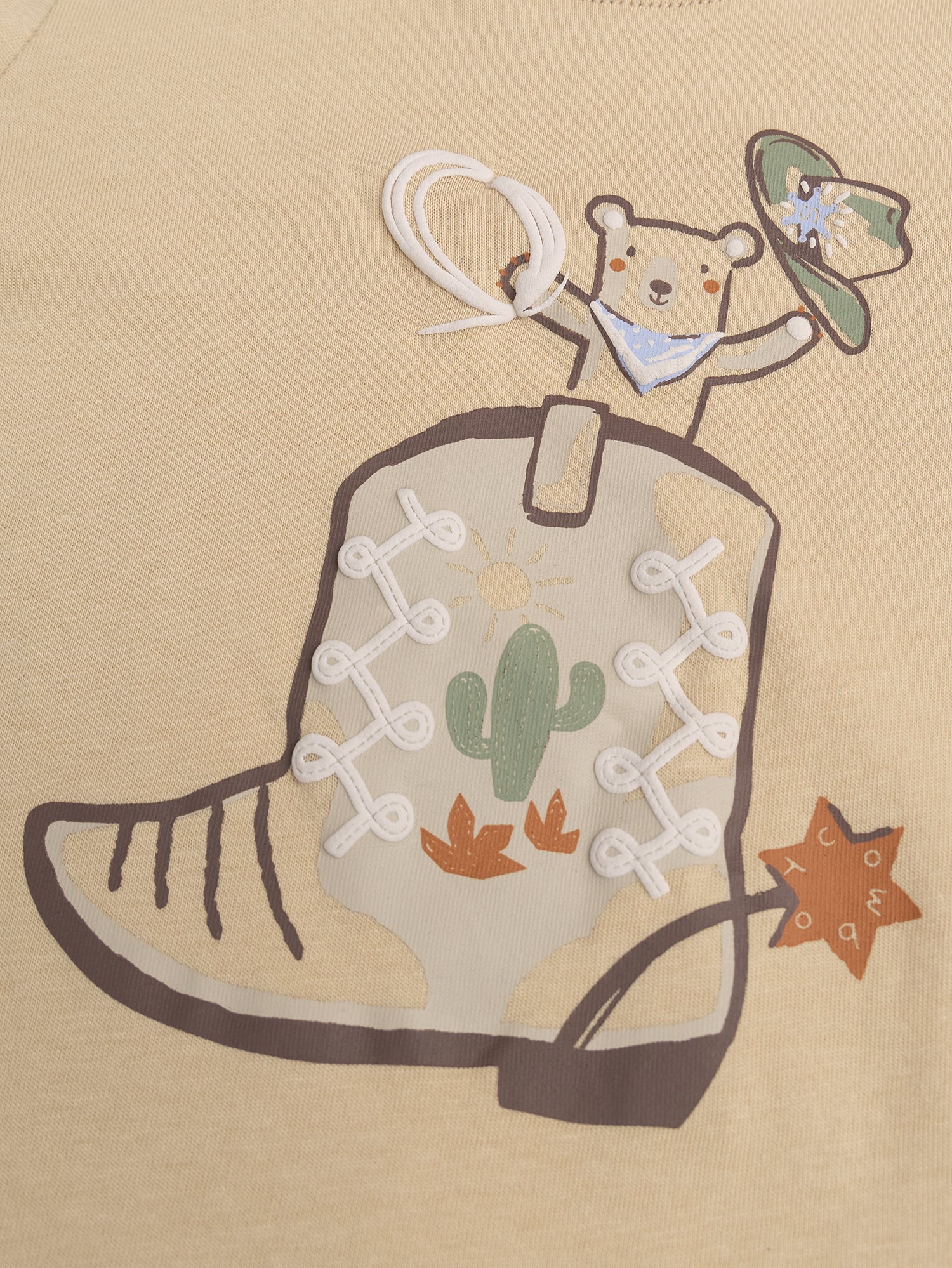 T-shirt noisette à manches rayées pour bébé garçon - Image 3
