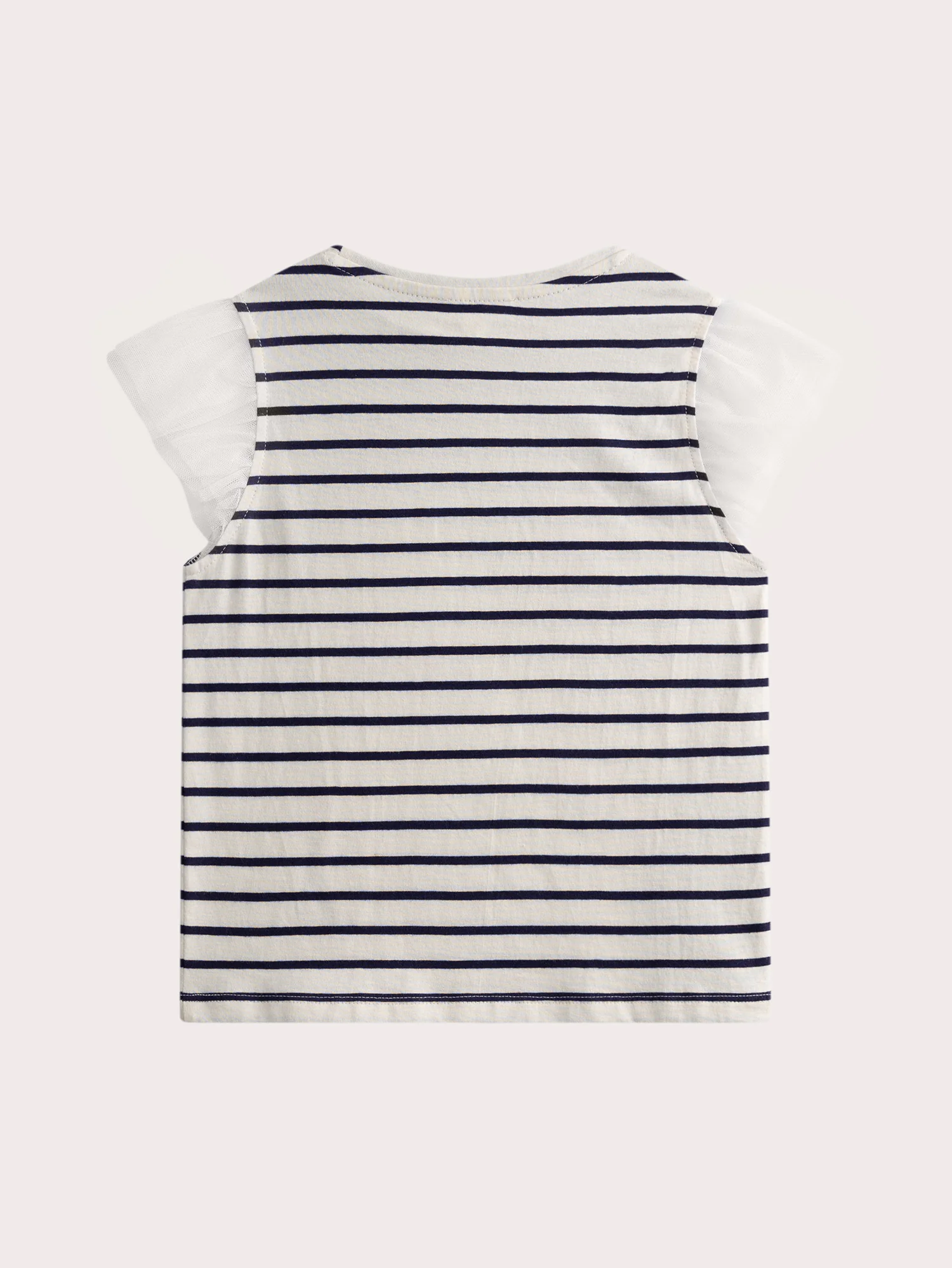 T-shirt rayé fantaisie manches tulle - Image 4