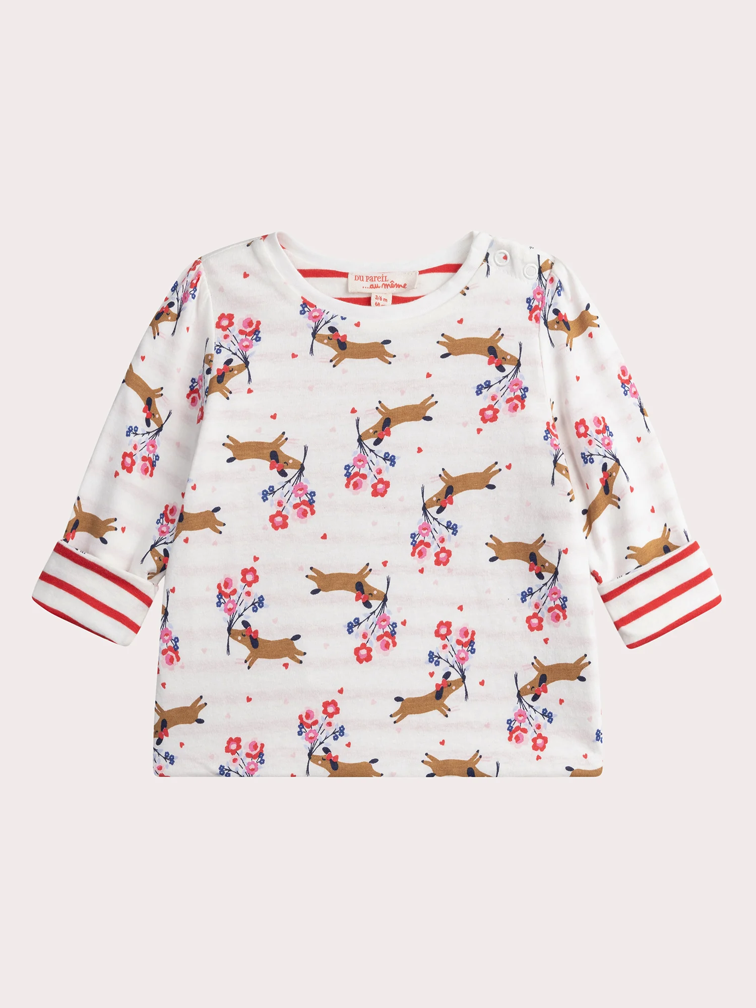 T-shirt réversible écru pour bébé fille