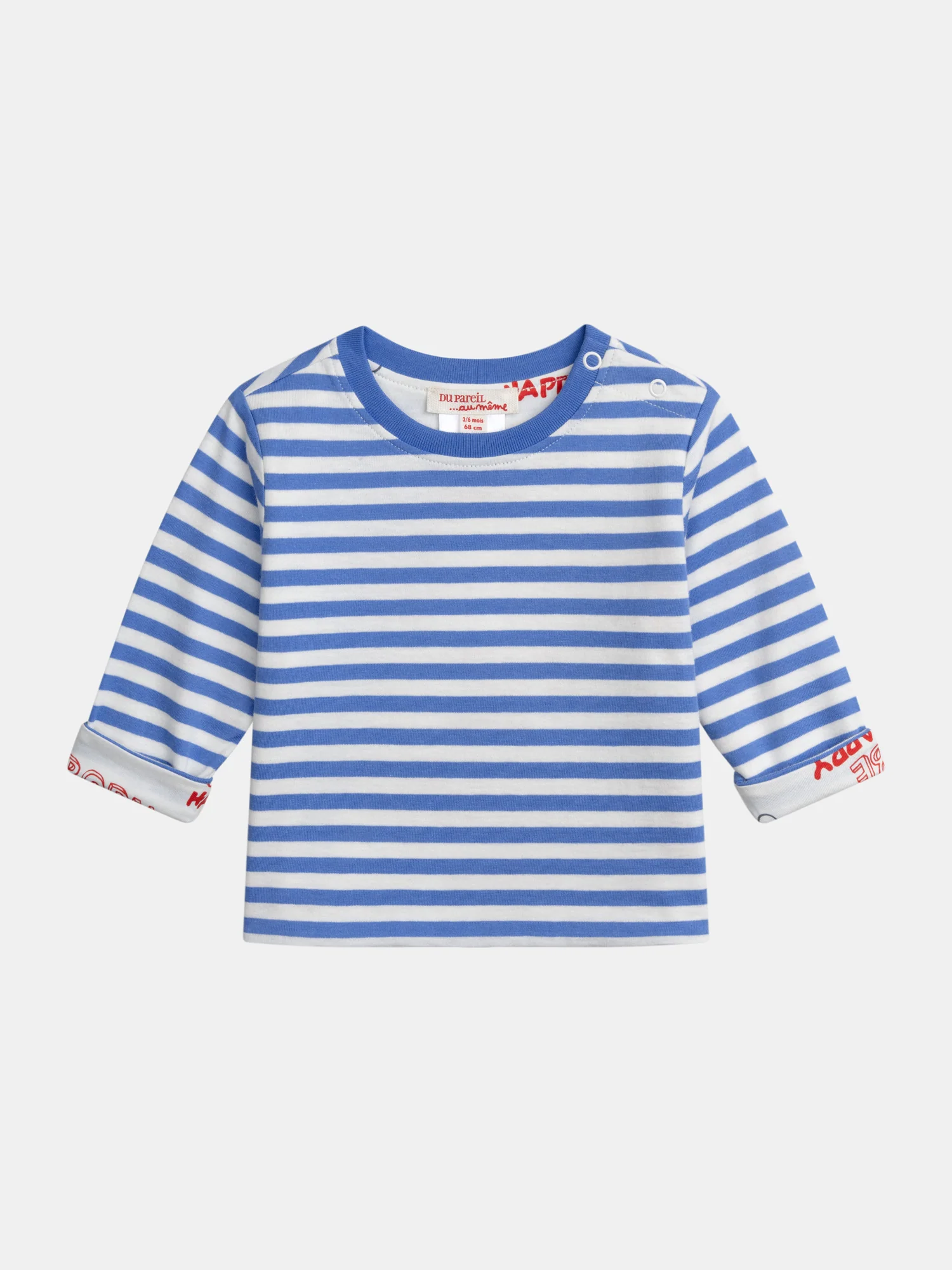 T-shirt réversible motif « BORN TO BE HAPPY » pour bébé garçon