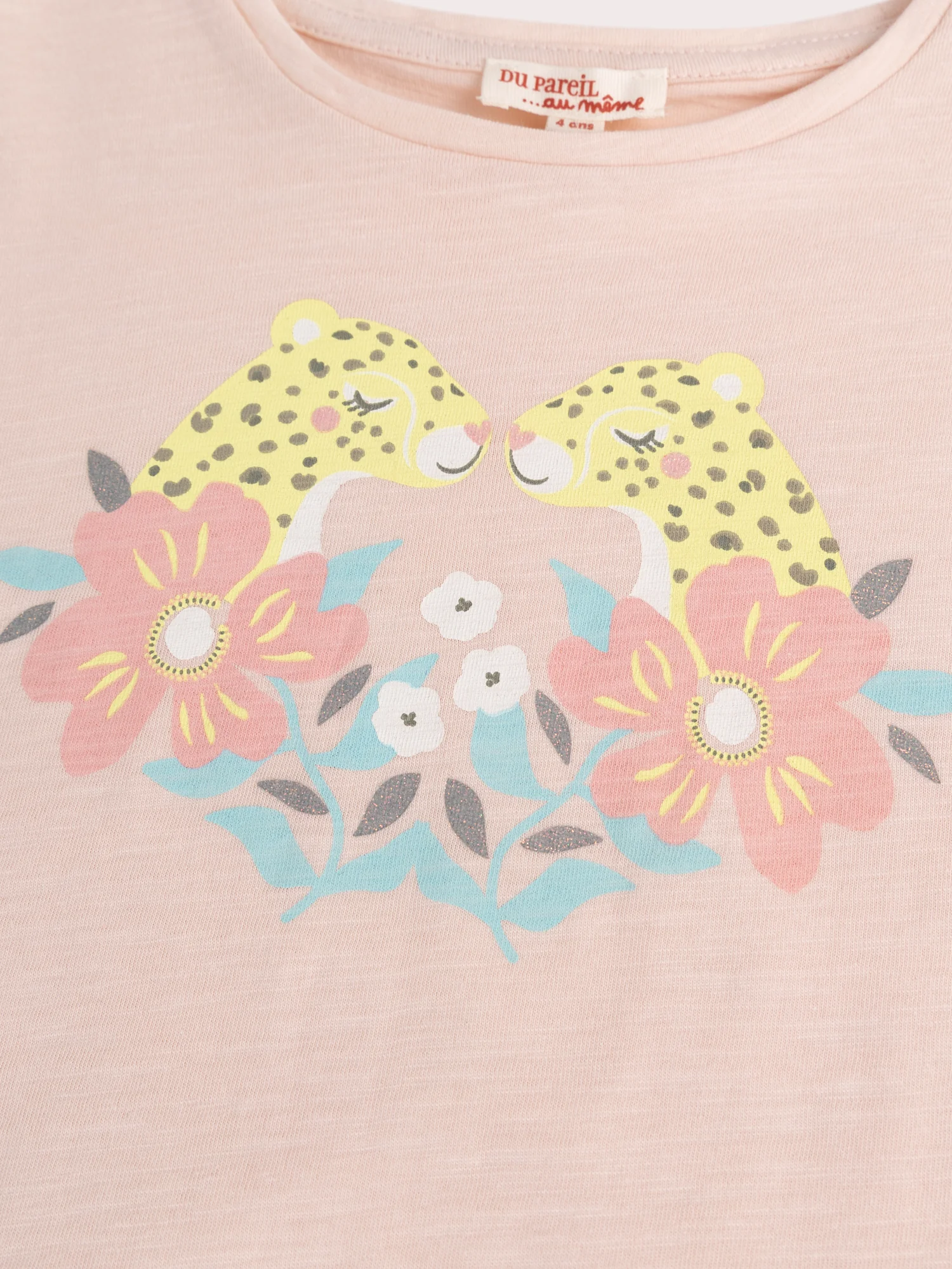 T-shirt rose manches courtes à animation - Image 2