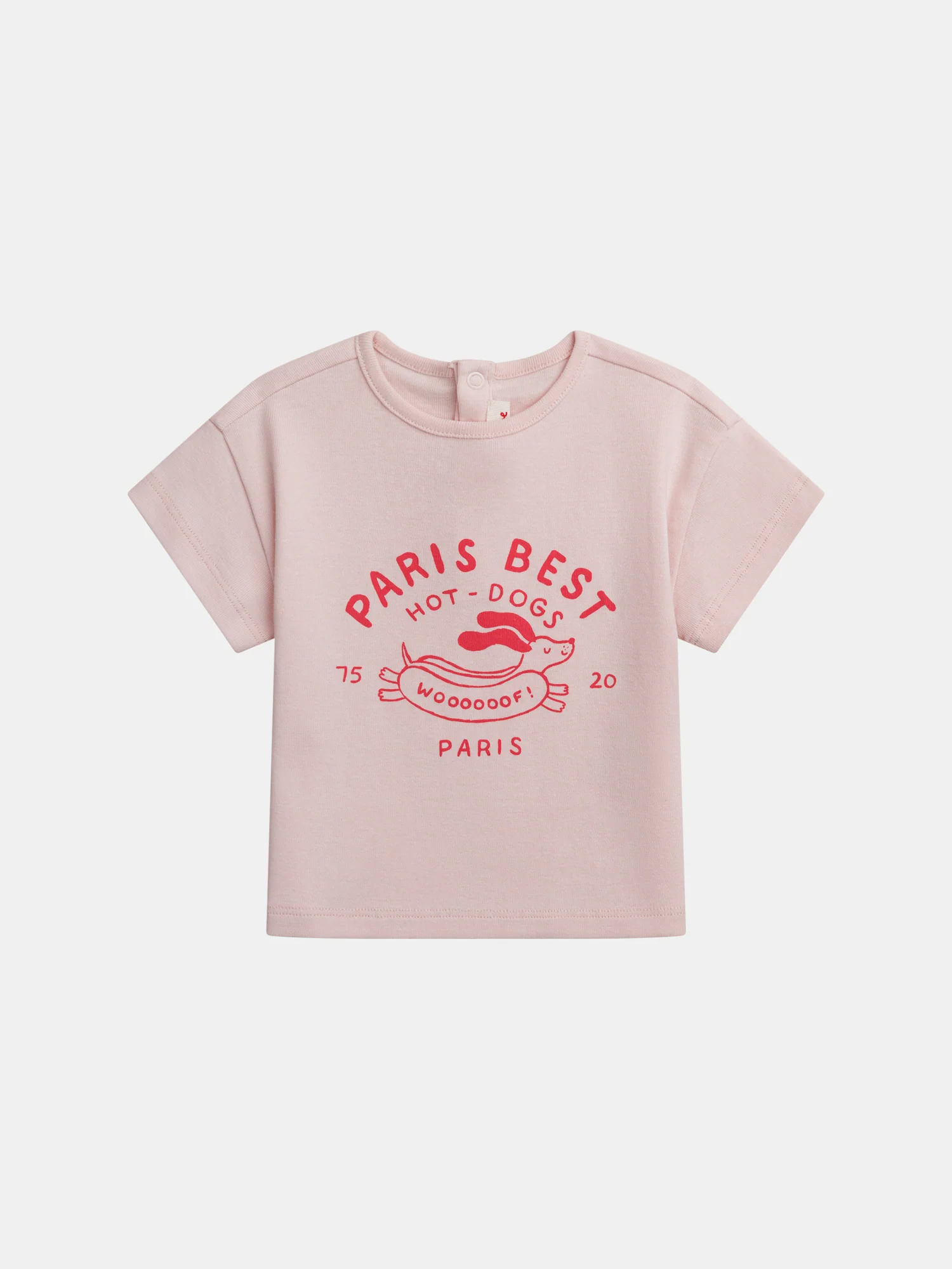 T-shirt rose motif "Paris Hot-Dogs" pour bébé fille