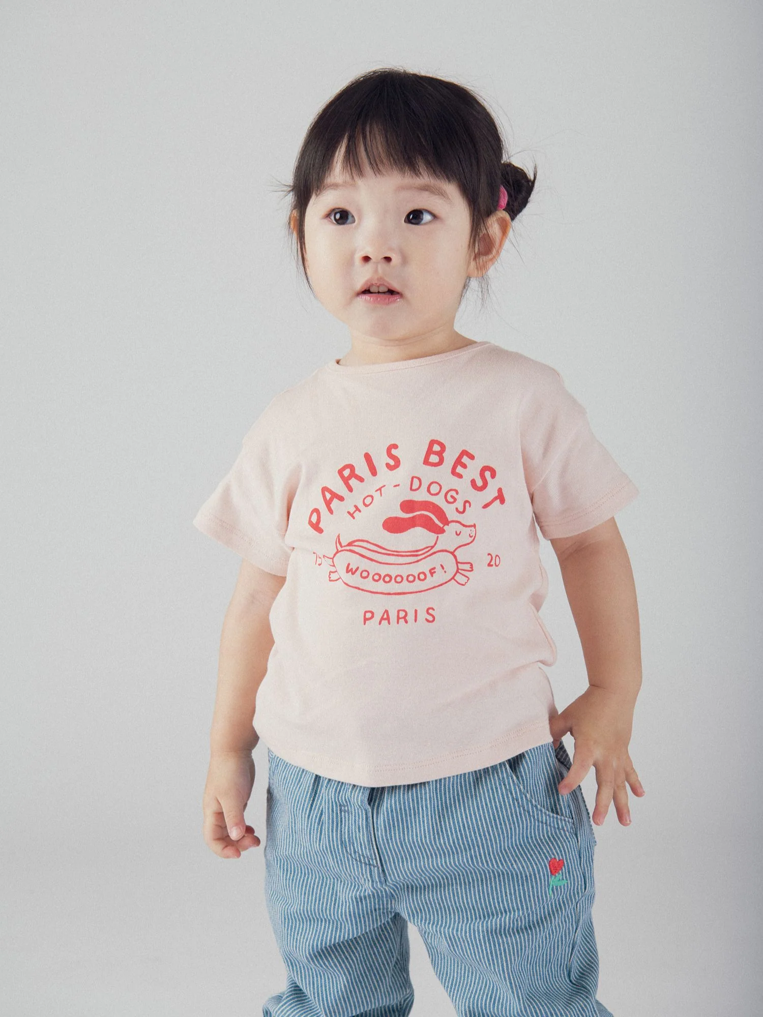 T-shirt rose motif "Paris Hot-Dogs" pour bébé fille - Image 2