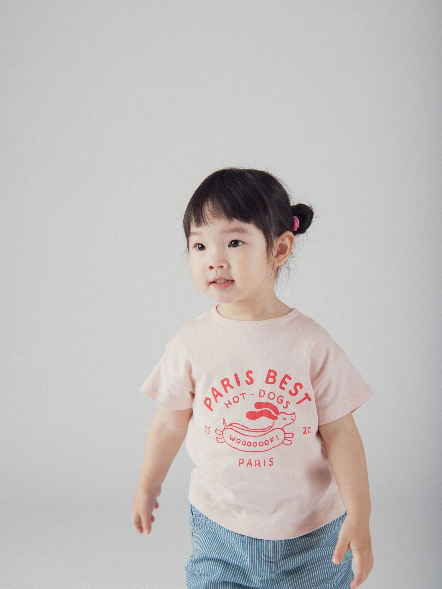 T-shirt rose motif "Paris Hot-Dogs" pour bébé fille - Image 3