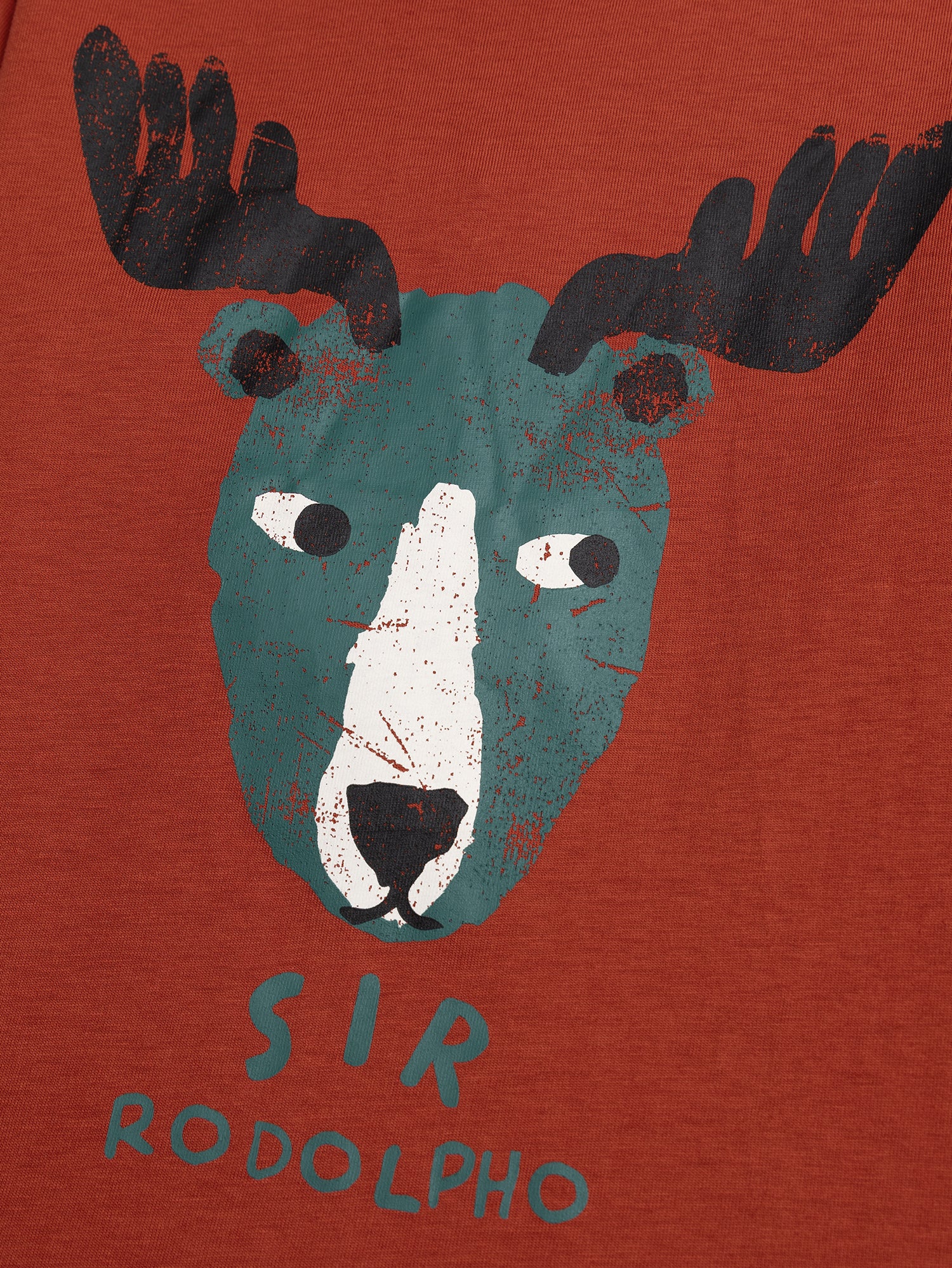 T-shirt rouge manches longues animation renne - Image 2