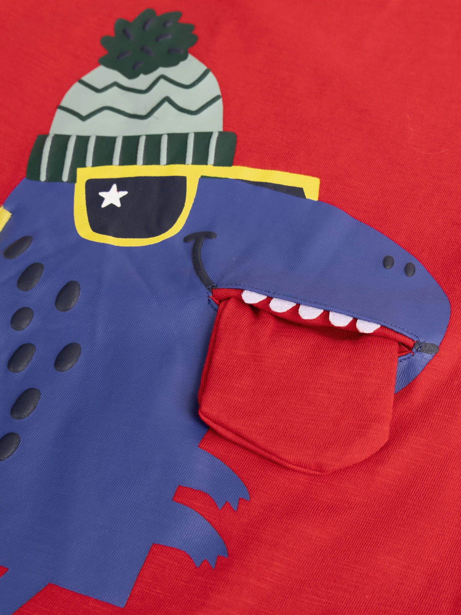 T-shirt rouge vif animation dinosaure pour garçon - Image 3