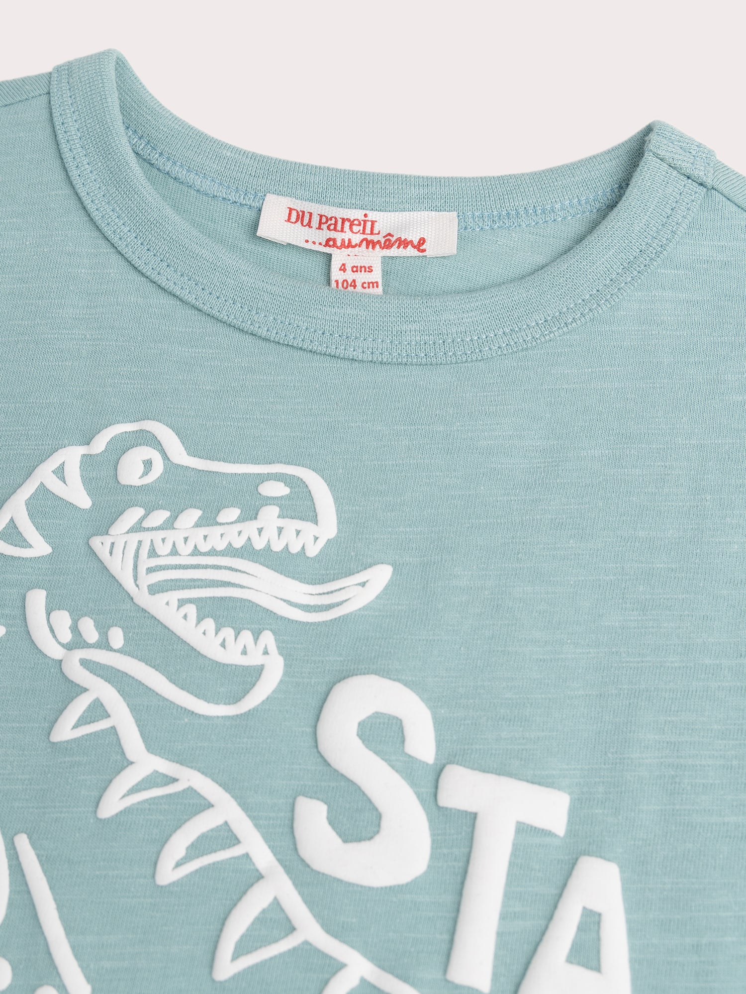 T-shirt vert d'eau manches courtes animation dinosaure - Image 2