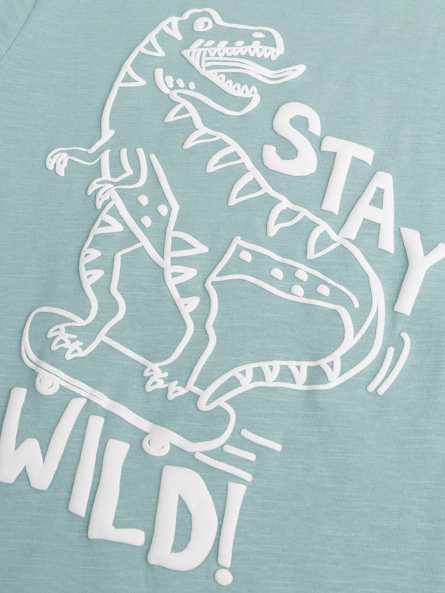 T-shirt vert d'eau manches courtes animation dinosaure - Image 3