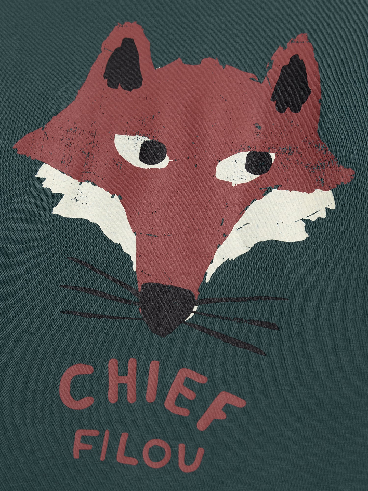 T-shirt vert manches longues animation renard - Image 2