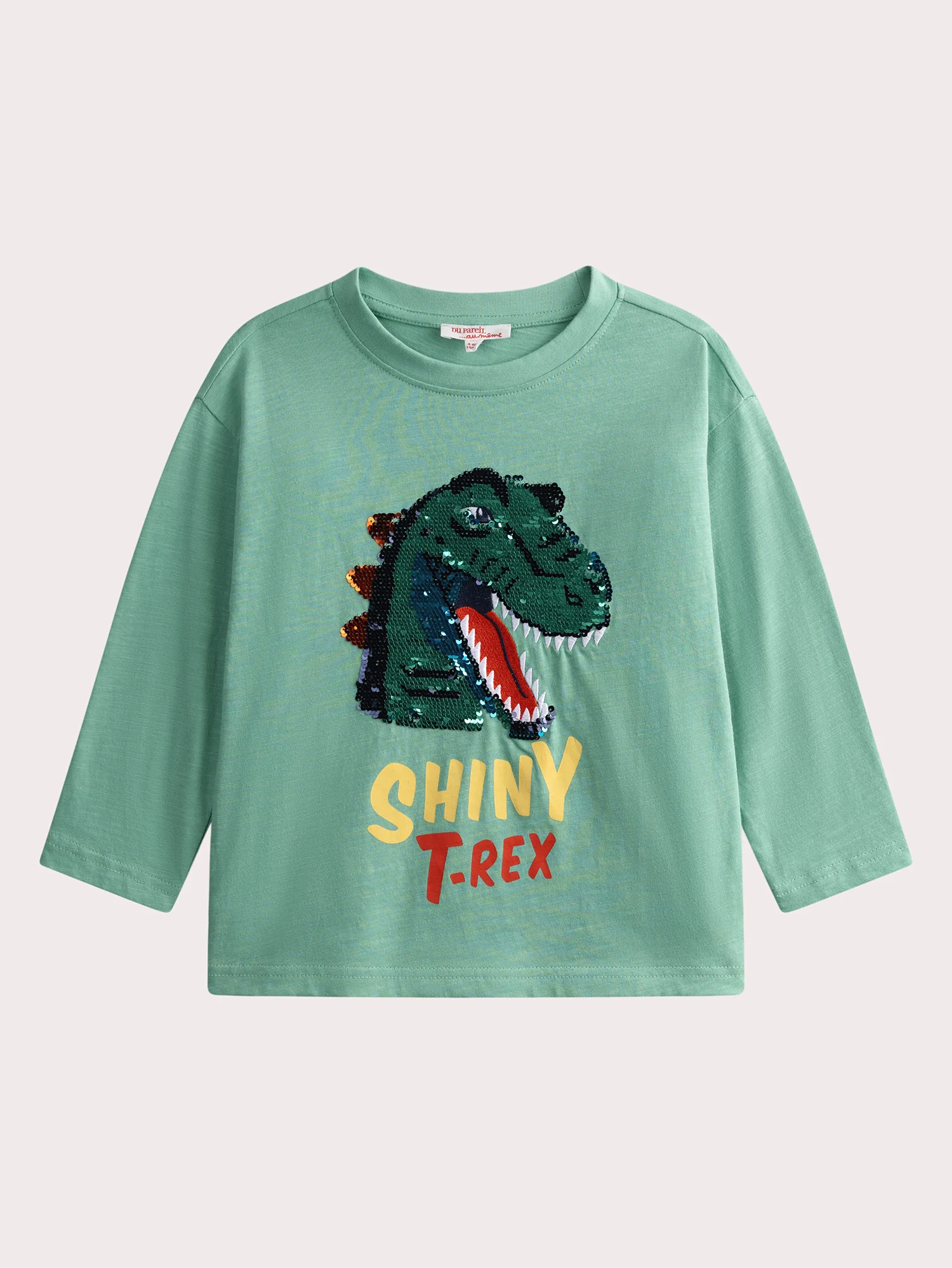 T-shirt vert manches longues sequins magiques