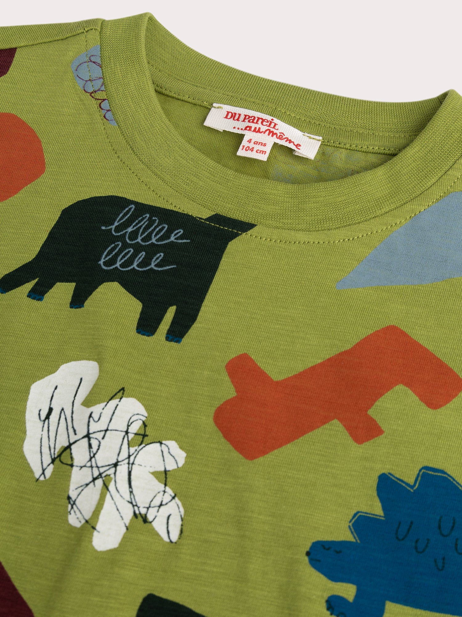 T-shirt vert pomme imprimé dinosaure pour garçon - Image 2