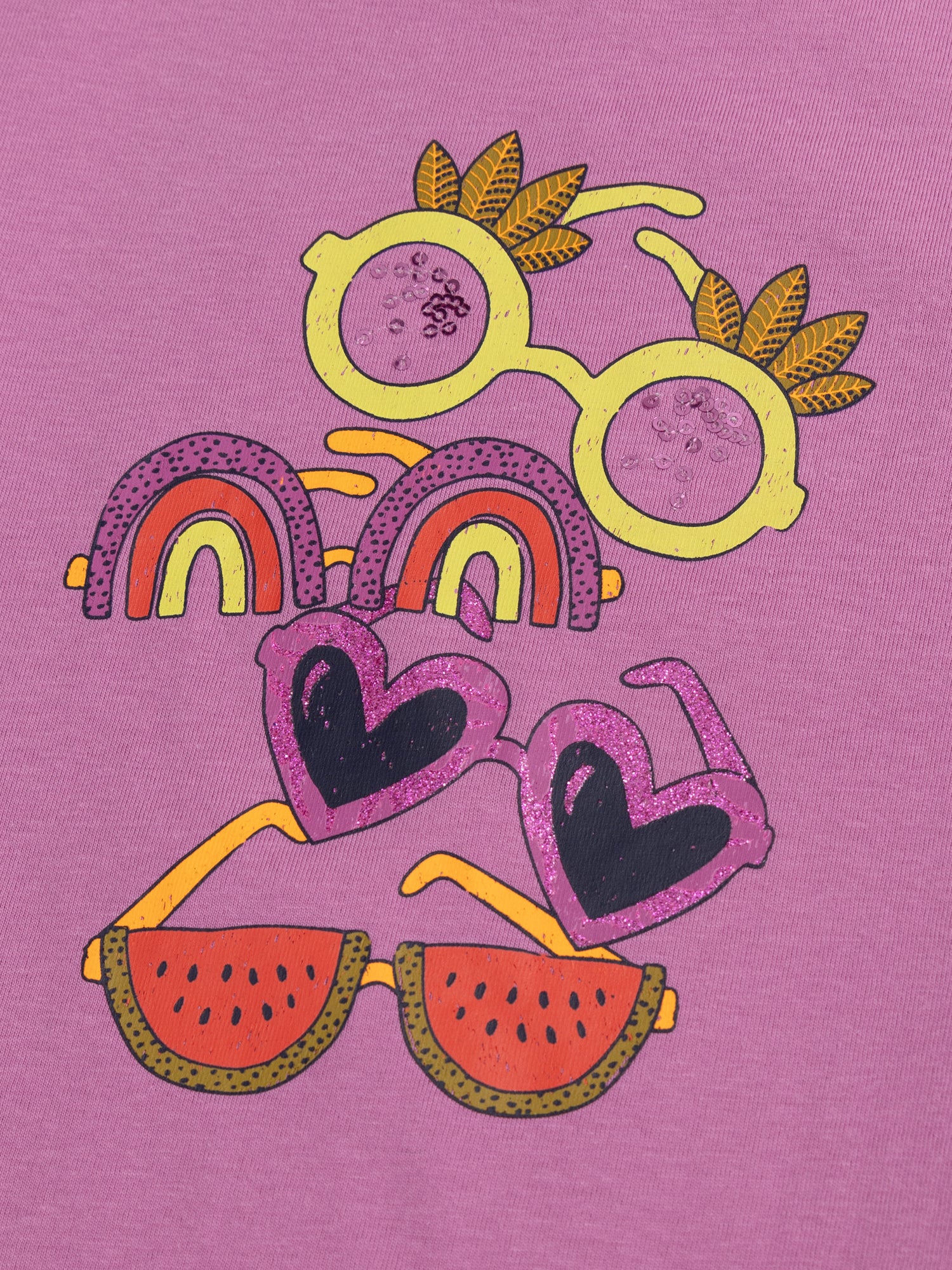 T-shirt violet avec animation et sequins - Image 2
