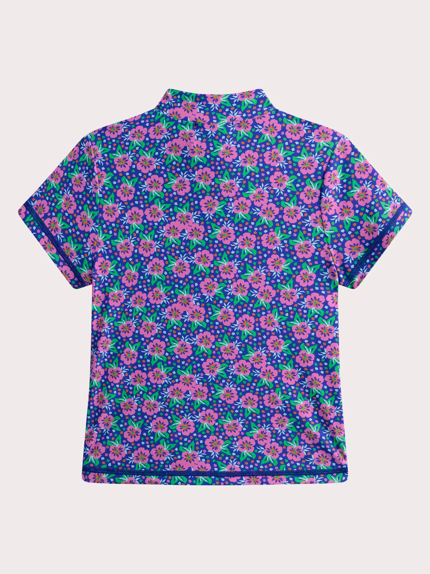 Tee-shirt de bain bleu anti-uv fleuri pour fille - Image 3