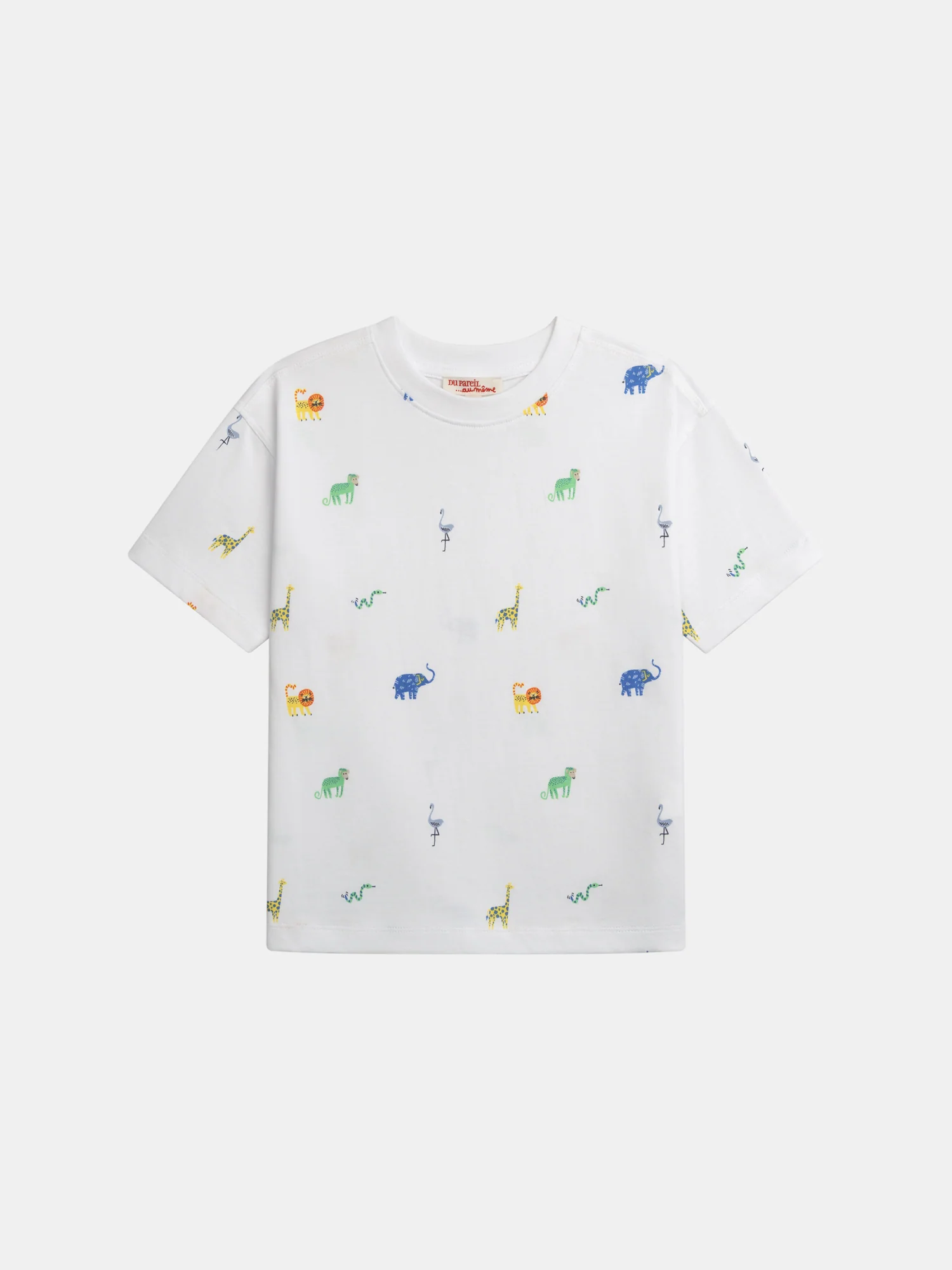 T-shirt blanc imprimé animaux pour garçon