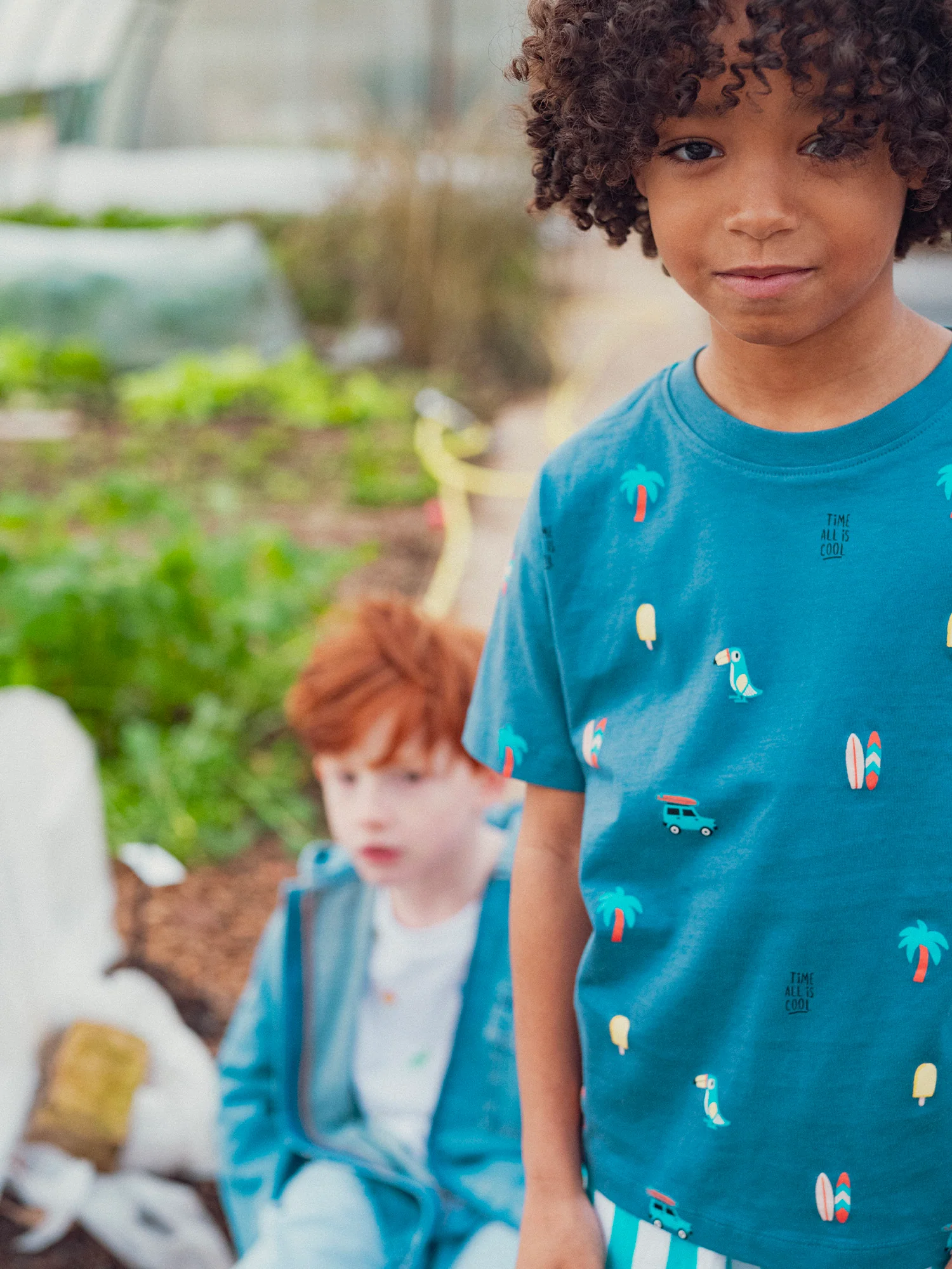 T-shirt bleu imprimé d'été pour garçon - Image 2
