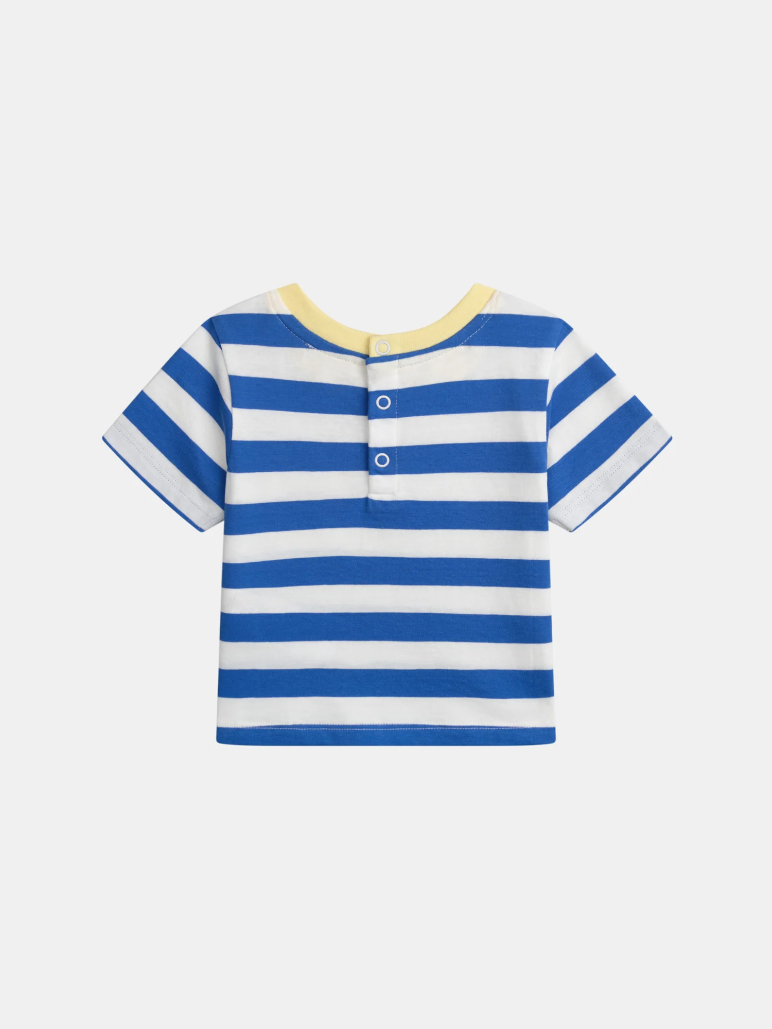 Tee-shirt rayé bleu et blanc à poche ananas pour bébé garçon - Image 3