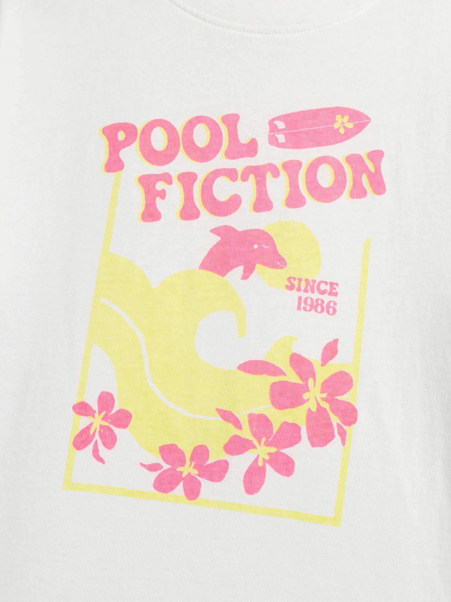 T-shirt oversize écru animation plage pour fille - Image 4