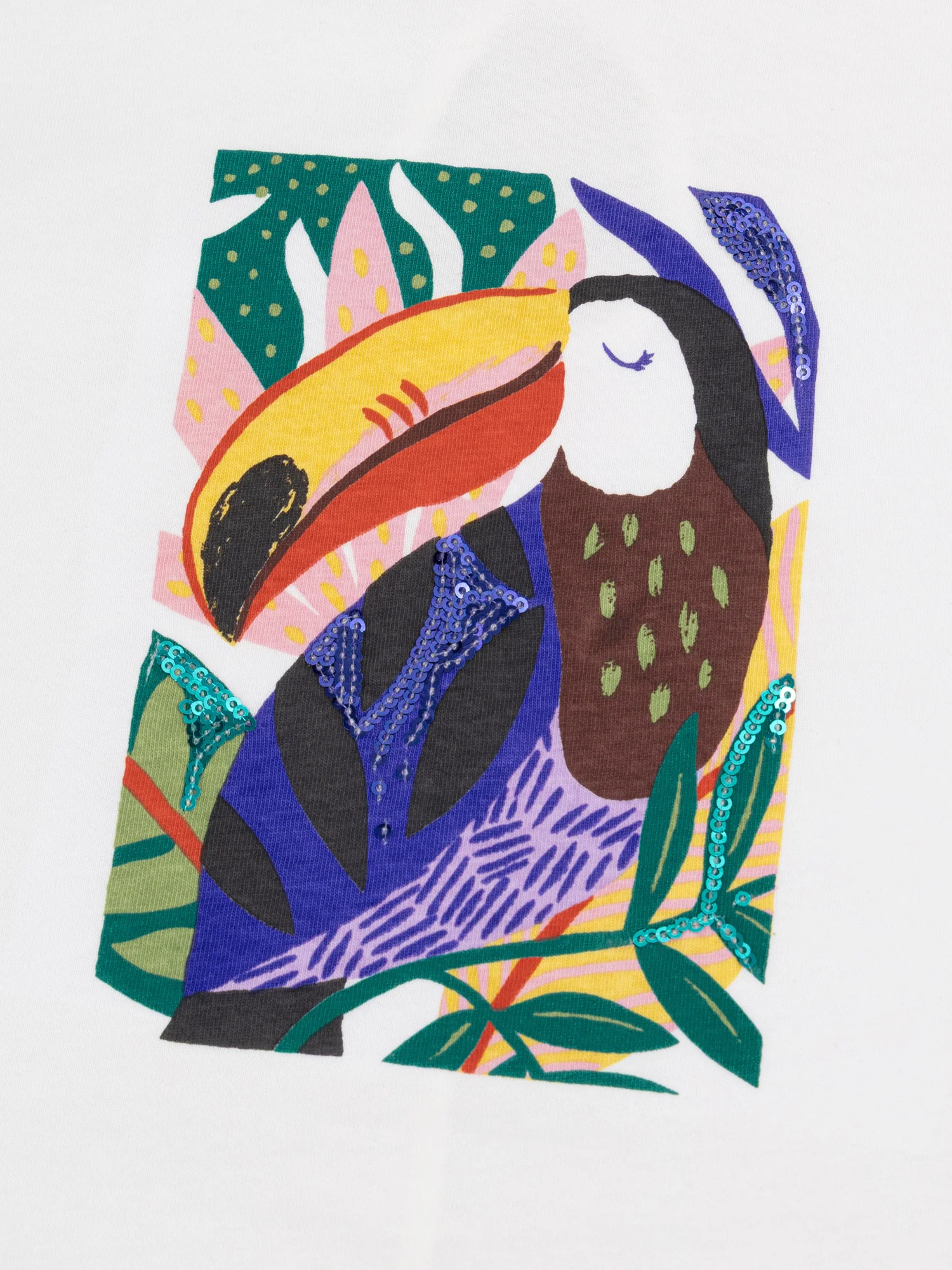 T-shirt écru animation toucan pour fille - Image 4