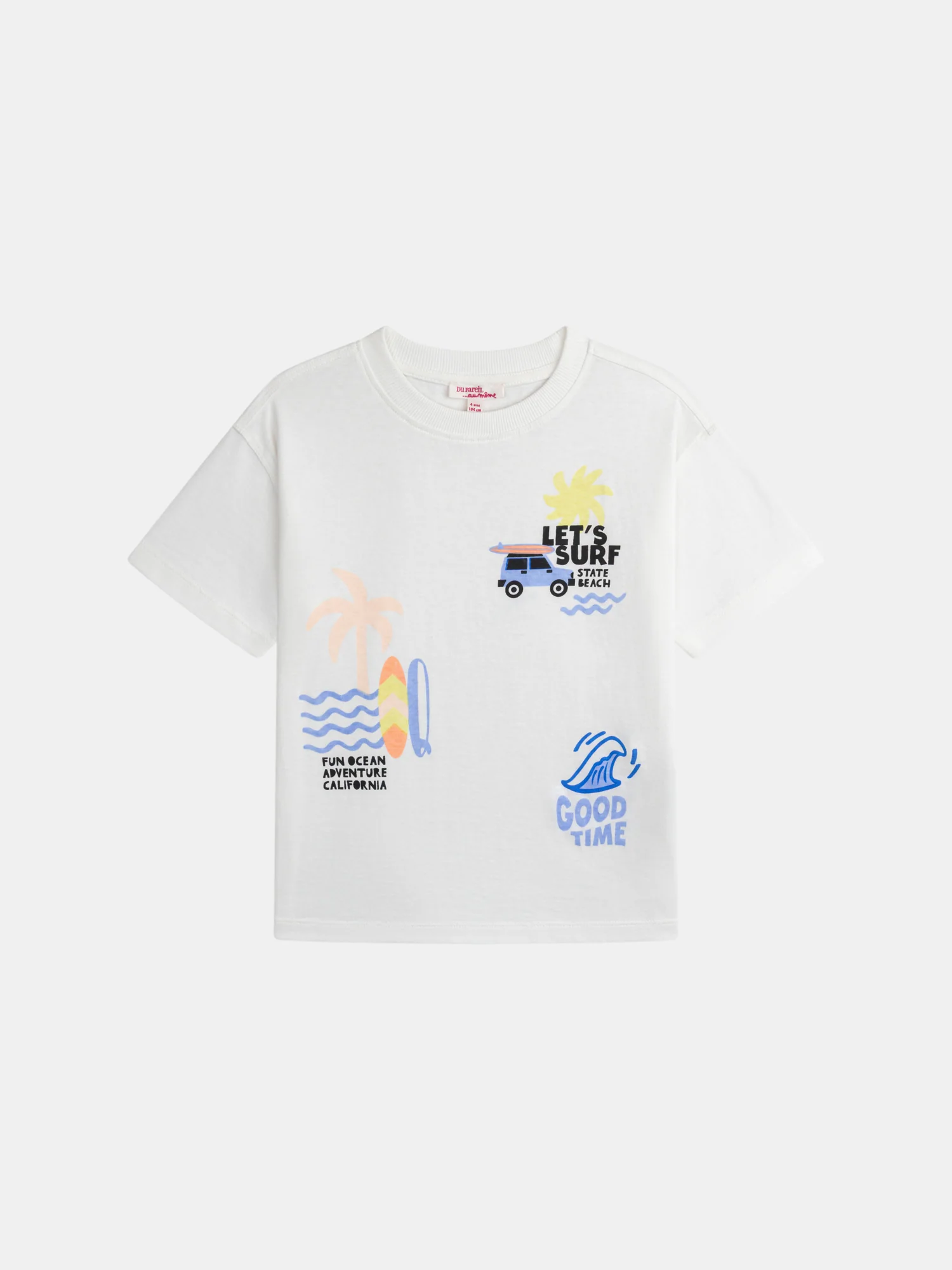 T-shirt écru animations plage pour garçon
