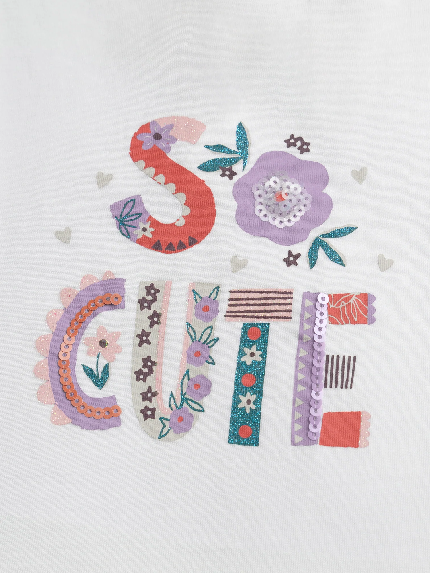 T-shirt écru à manches volantées "So Cute" pour bébé fille - Image 2