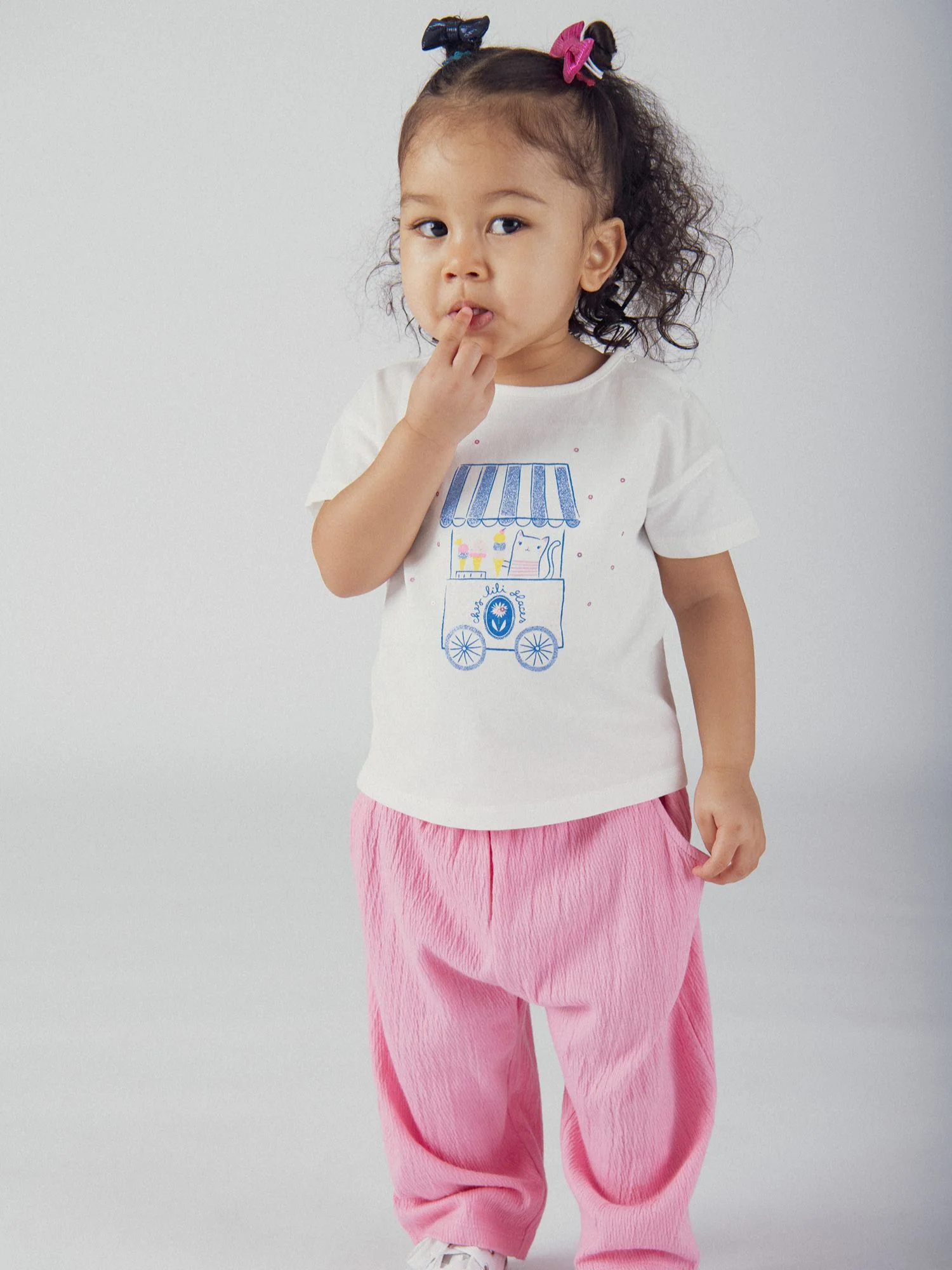 Tee-shirt écru "Marchand de glaces" pour bébé fille - Image 2