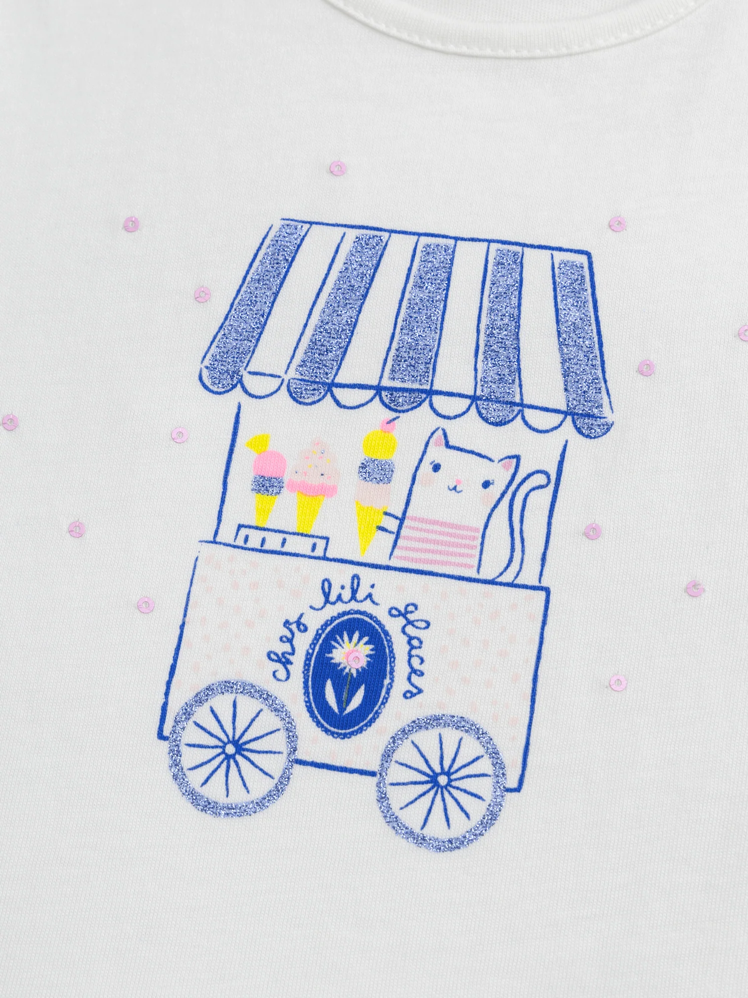 Tee-shirt écru "Marchand de glaces" pour bébé fille - Image 4