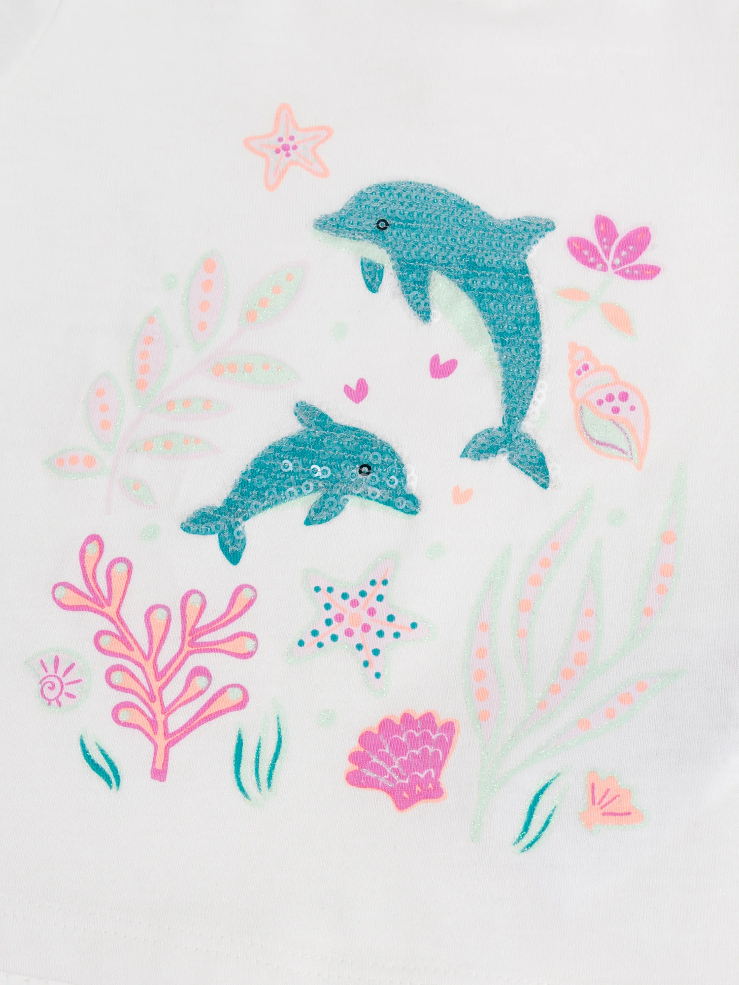 Tee-shirt écru avec imprimé "Monde Marin" pour bébé fille - Image 2