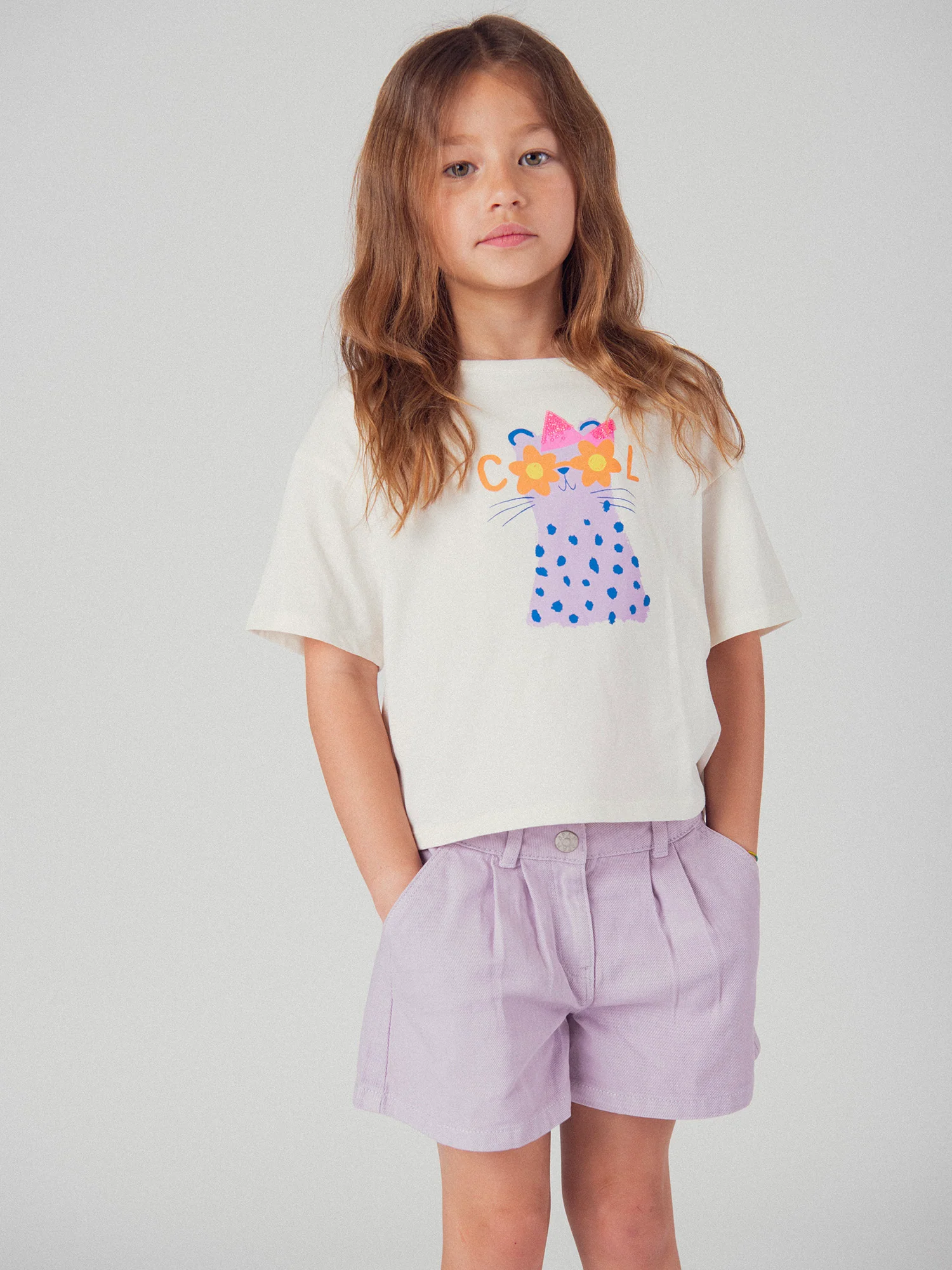 T-shirt écru à animation animale pour fille - Image 3