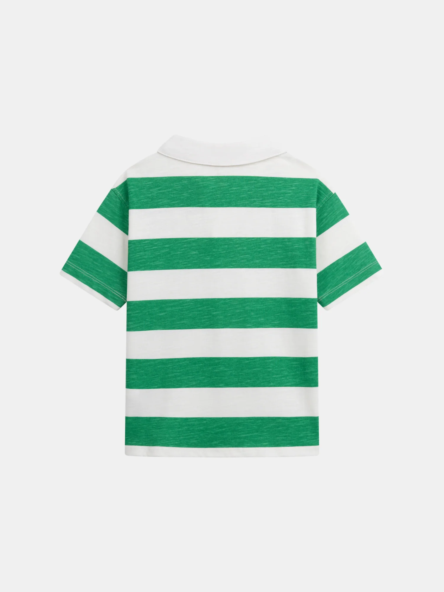 T-shirt polo écru à rayures vertes pour garçon - Image 6