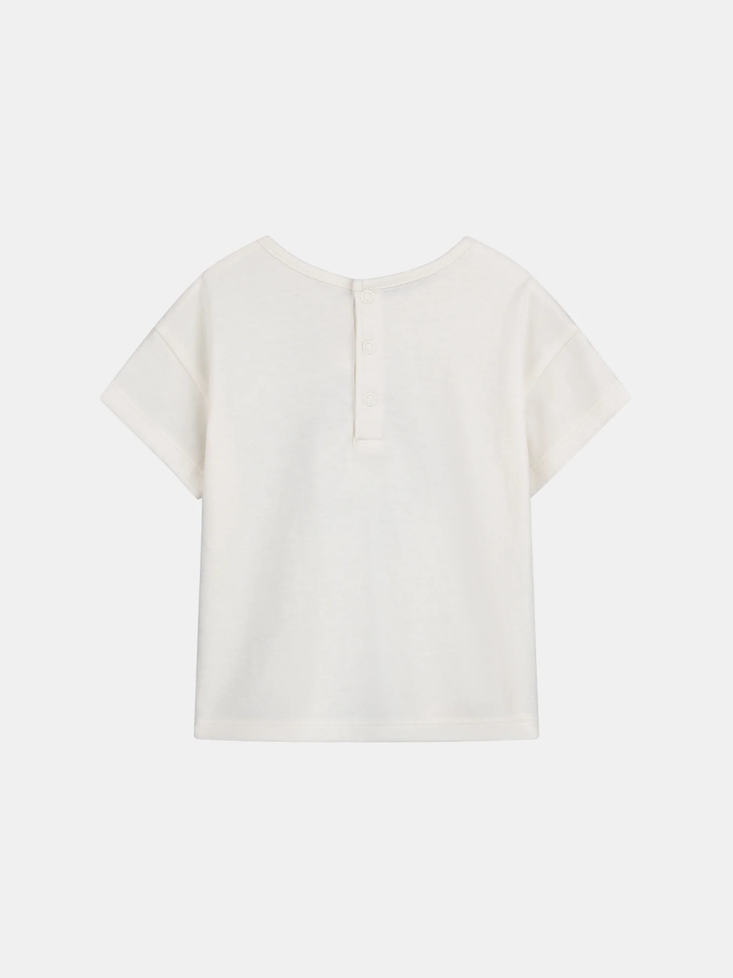 Tee-shirt écru à motif fleur pour bébé fille - Image 4