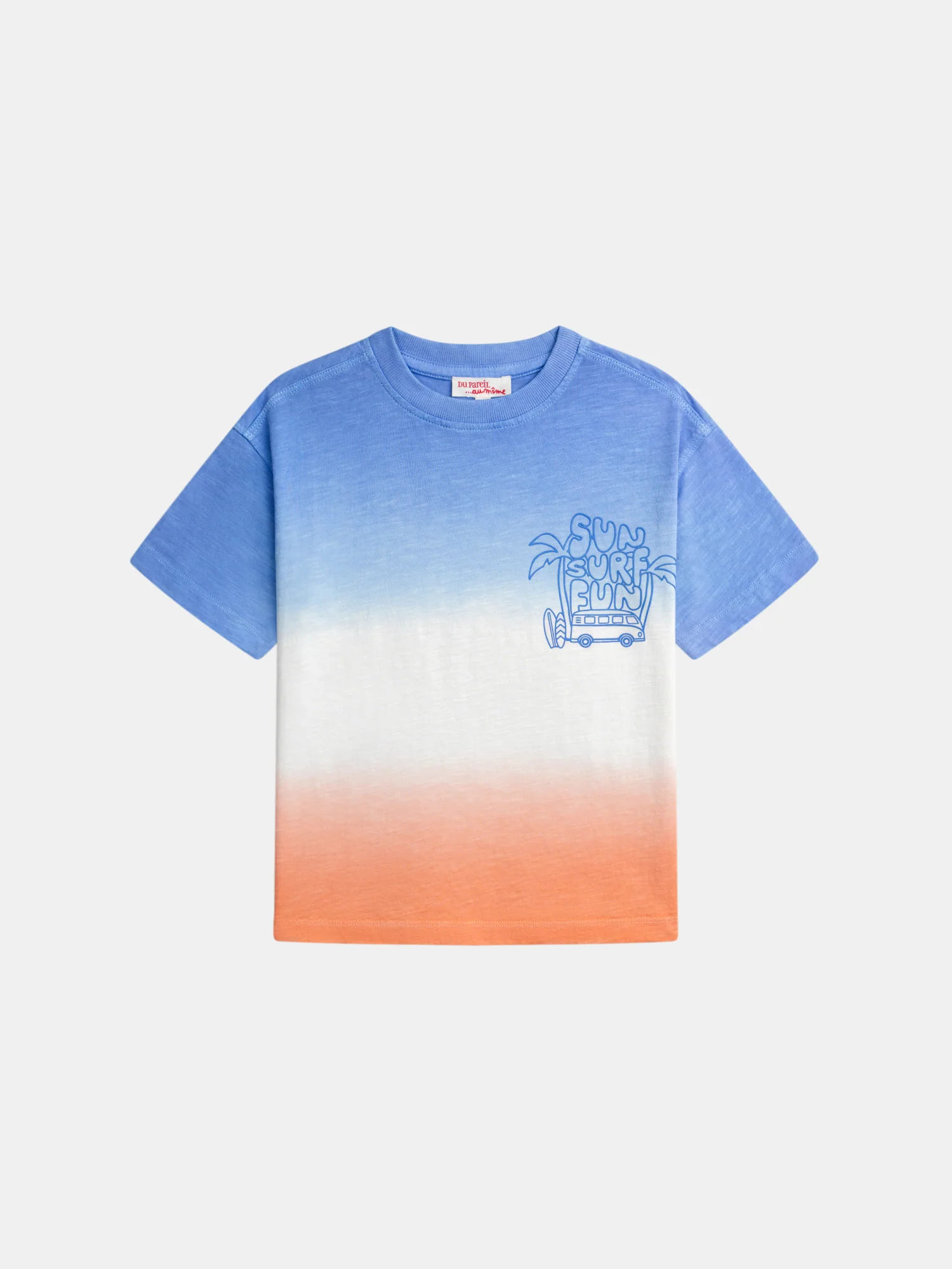 T-shirt tie & dye bleu et orange pour garçon
